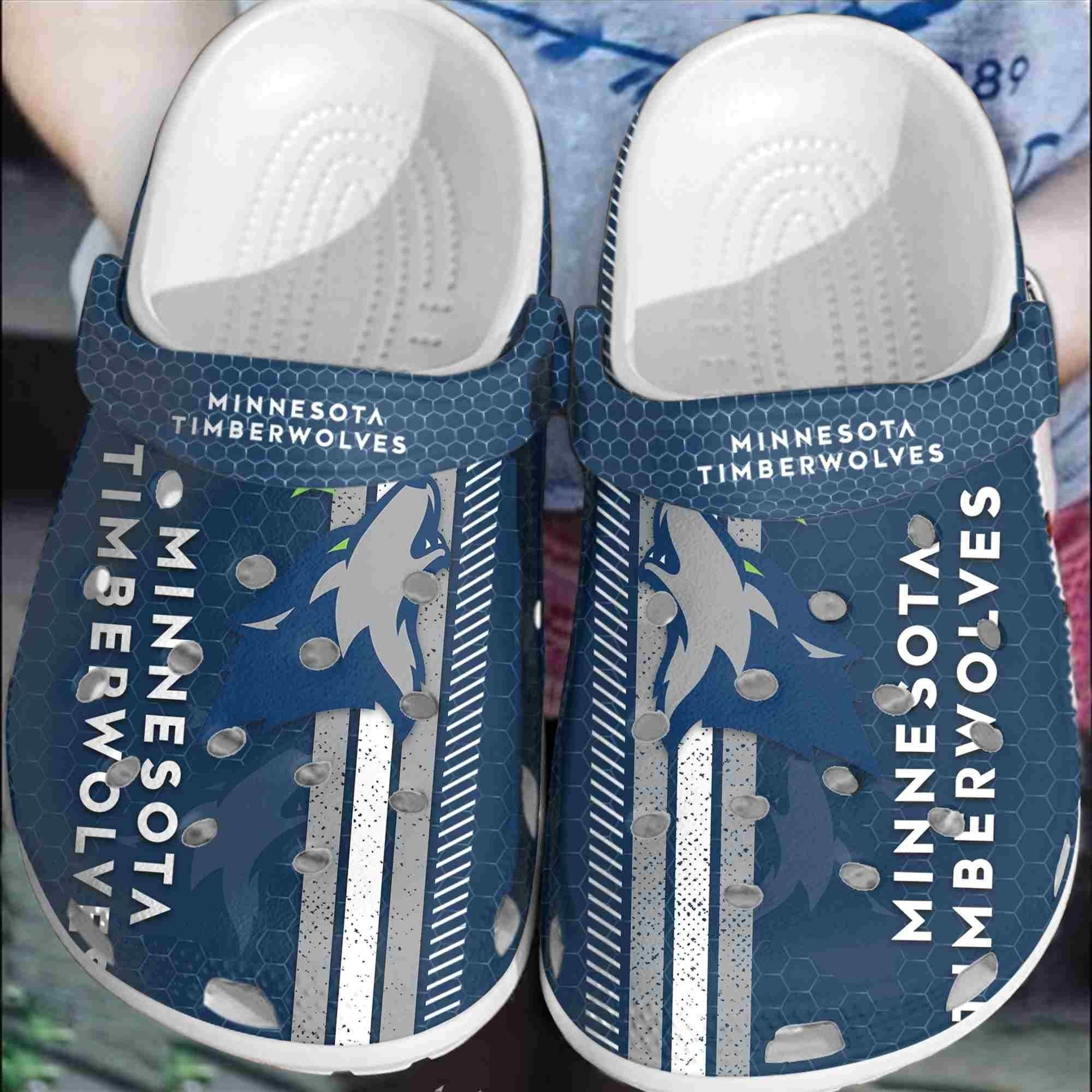 Footwearmerch Minnesota Timberwolves Basketball Club Clogs Comfortable Shoes Crocband For Men Women