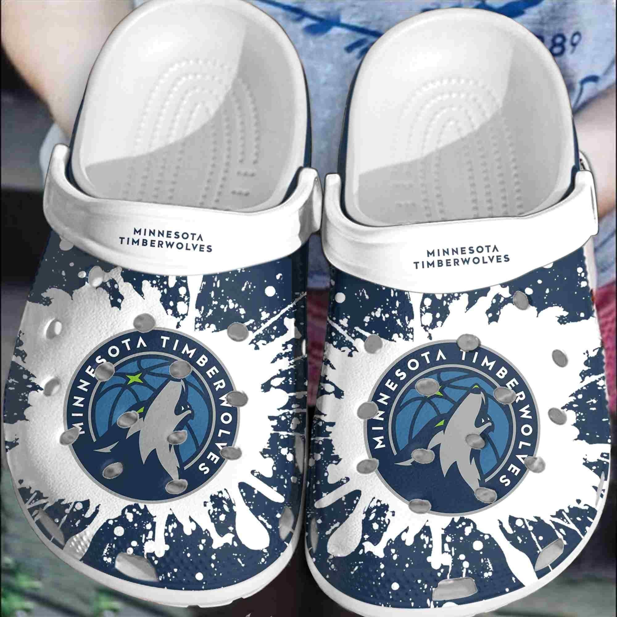 Footwearmerch Minnesota Timberwolves Basketball Club Clogs Shoes Crocband Comfortable For Men Women