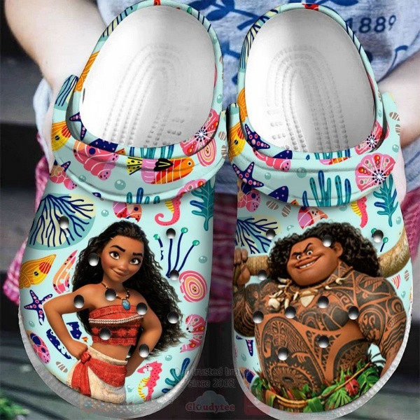 Footwearmerch Moana Cartoon Crocs Crocband Clogs Shoes Comfortable For Men Women and Kids