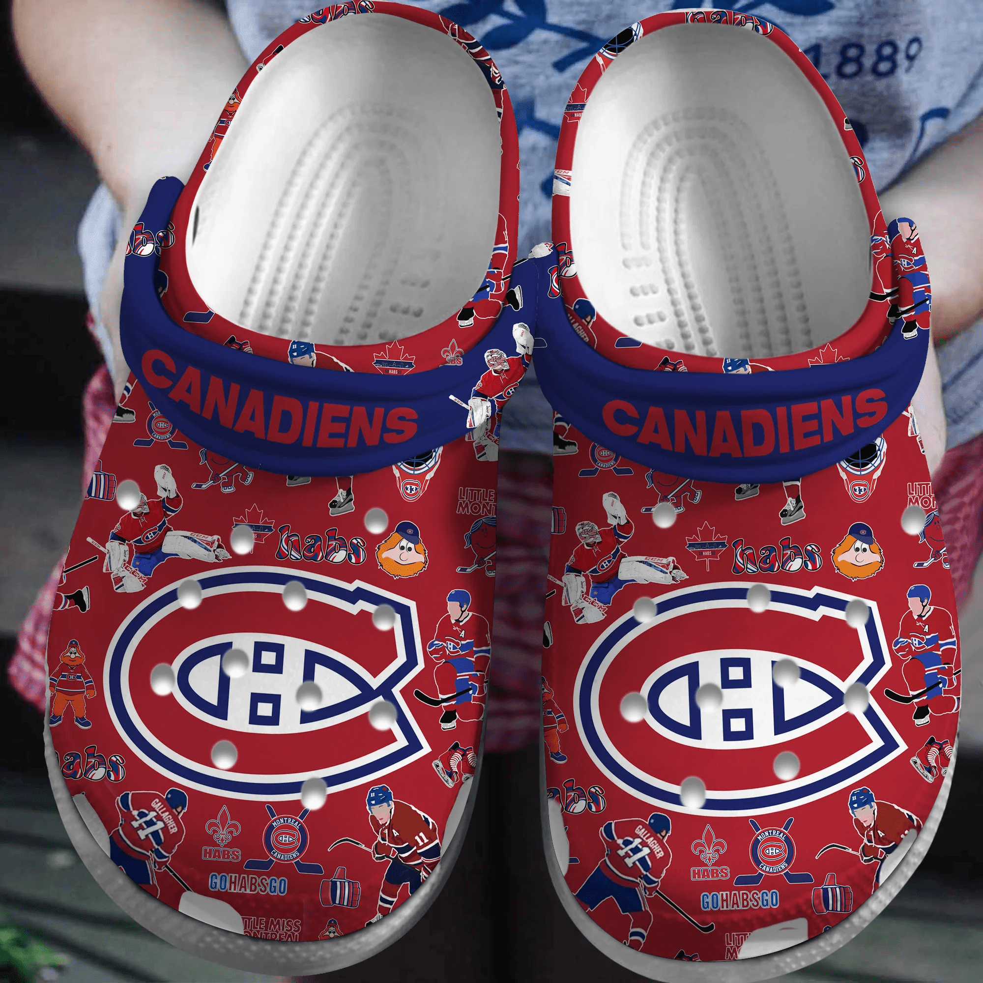 Footwearmerch Montreal Canadiens NHL Sport Crocs Crocband Clogs Shoes Comfortable For Men Women and Kids