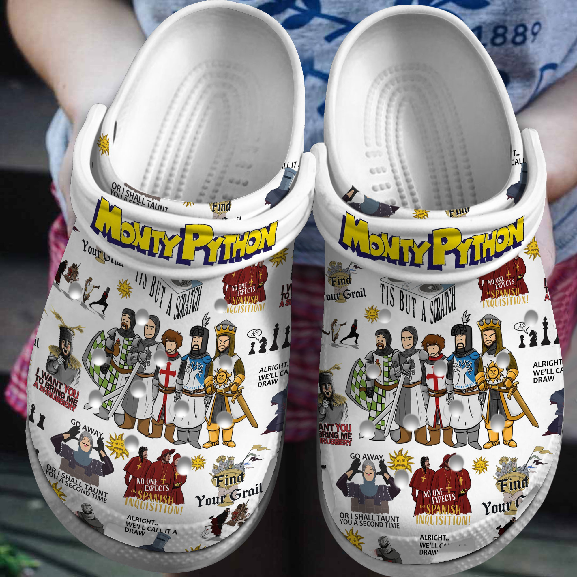 Footwearmerch Monty Python And The Holy Grail Movie Crocs Crocband Clogs Shoes Comfortable For Men Women and Kids