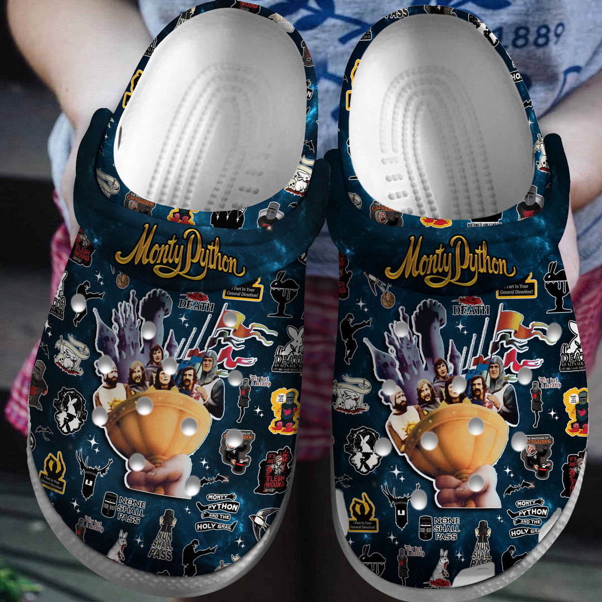 Footwearmerch Monty Python And The Holy Grail Movie Crocs Crocband Clogs Shoes Comfortable For Men Women and Kids