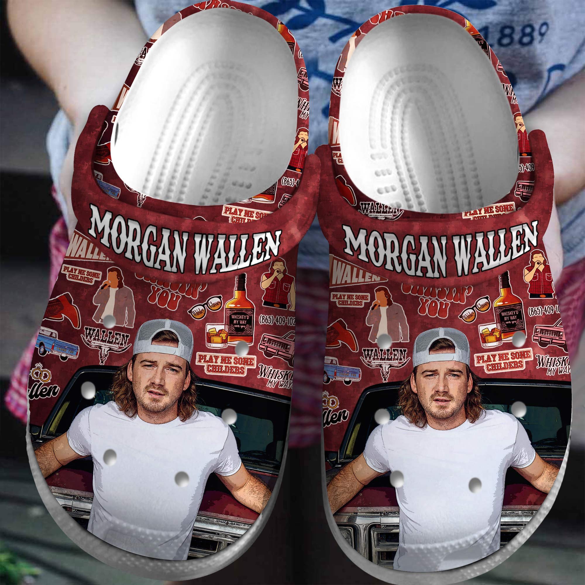 Footwearmerch Morgan Wallen Music Crocs Crocband Clogs Shoes Comfortable For Men Women and Kids