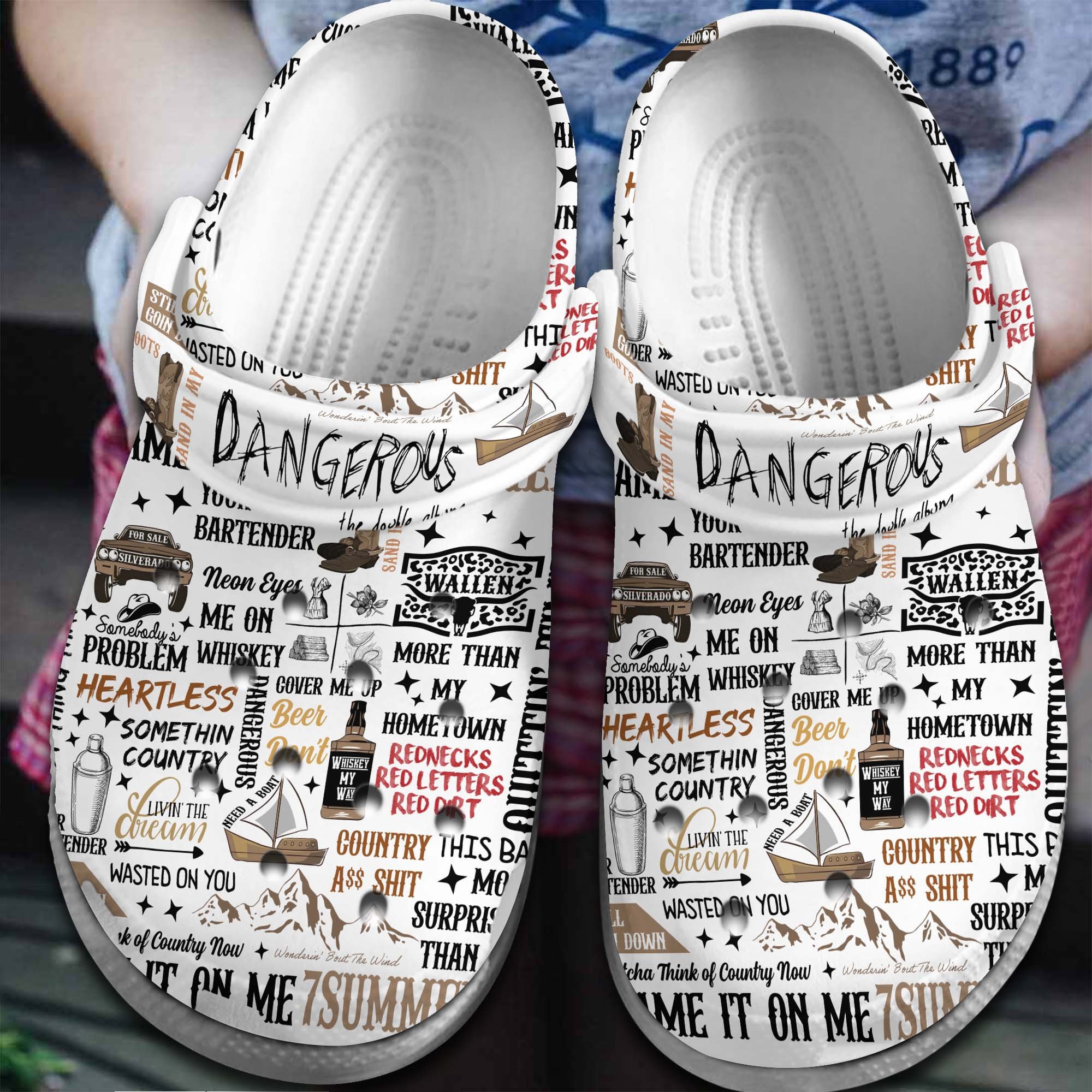 Footwearmerch Morgan Wallen Music dangerous: the double album Crocs Crocband Clogs Shoes Comfortable For Men Women and Kids