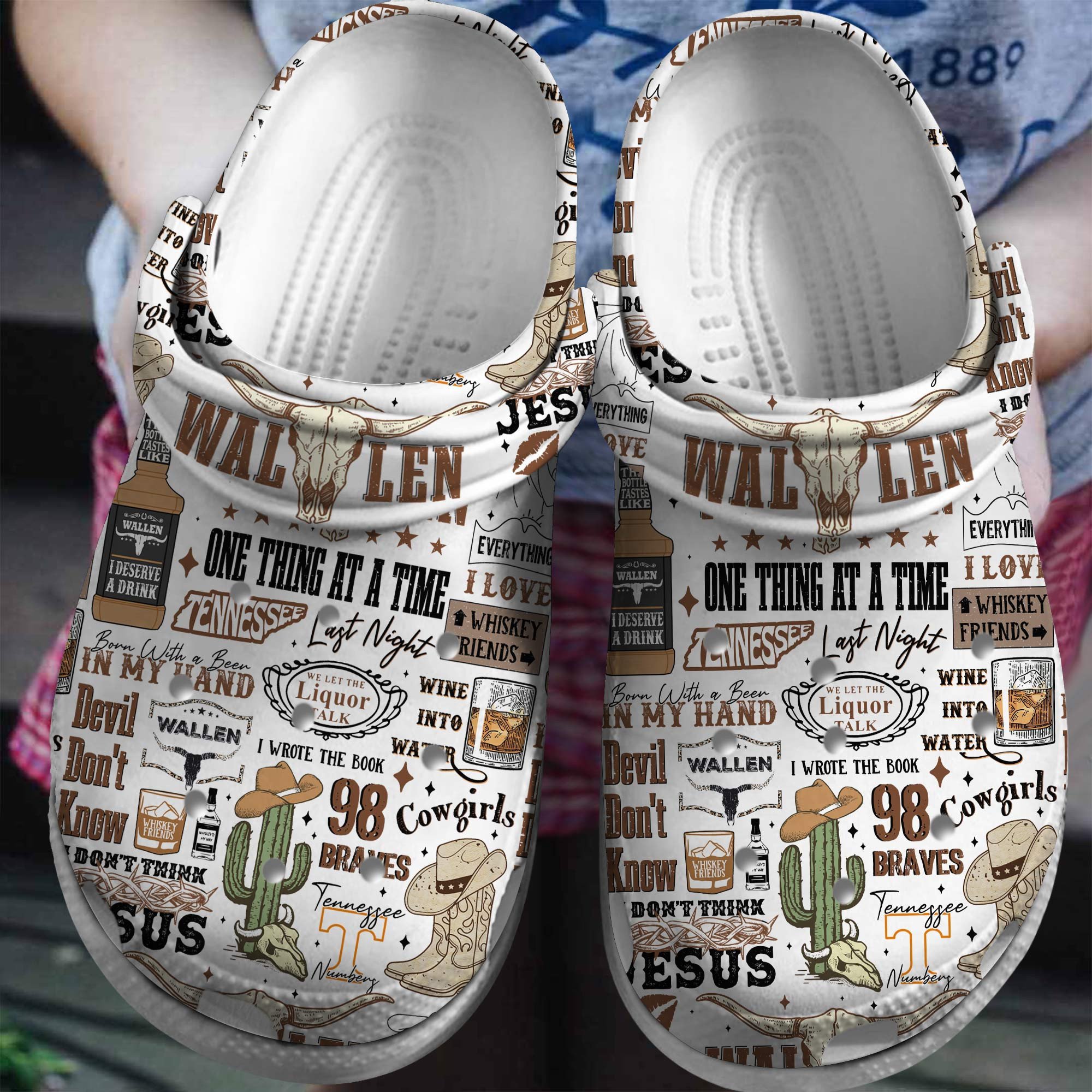 Footwearmerch Morgan Wallen Music one thing at a time Crocs Crocband Clogs Shoes Comfortable For Men Women and Kids