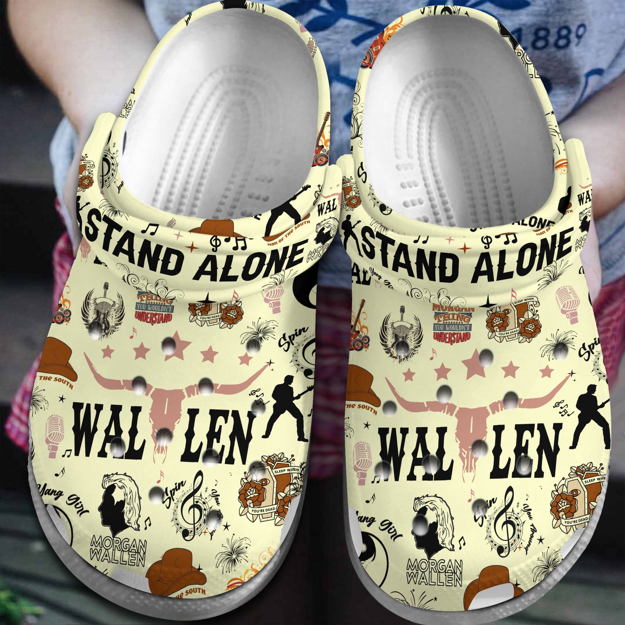 Footwearmerch Morgan Wallen Music stand alone ep Crocs Crocband Clogs Shoes Comfortable For Men Women and Kids
