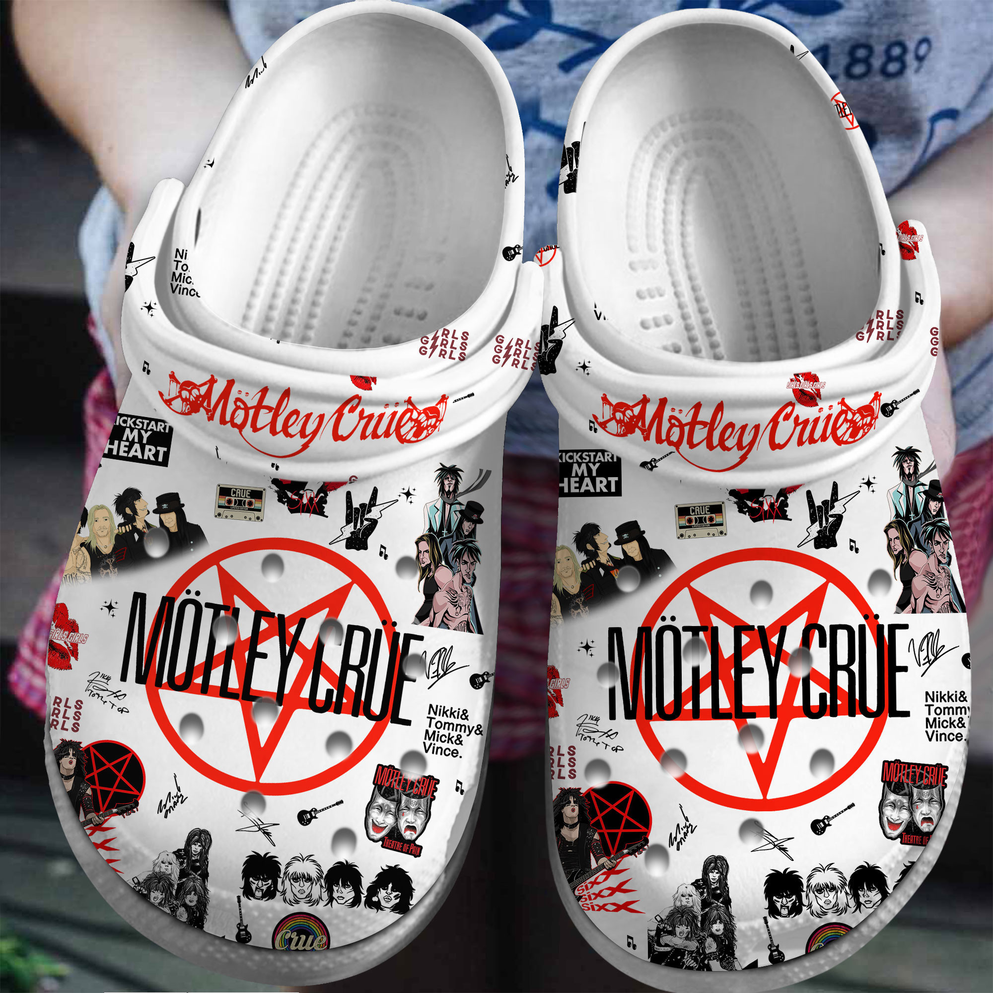 Footwearmerch Motley Crue Music Crocs Crocband Clogs Shoes Comfortable For Men Women and Kids