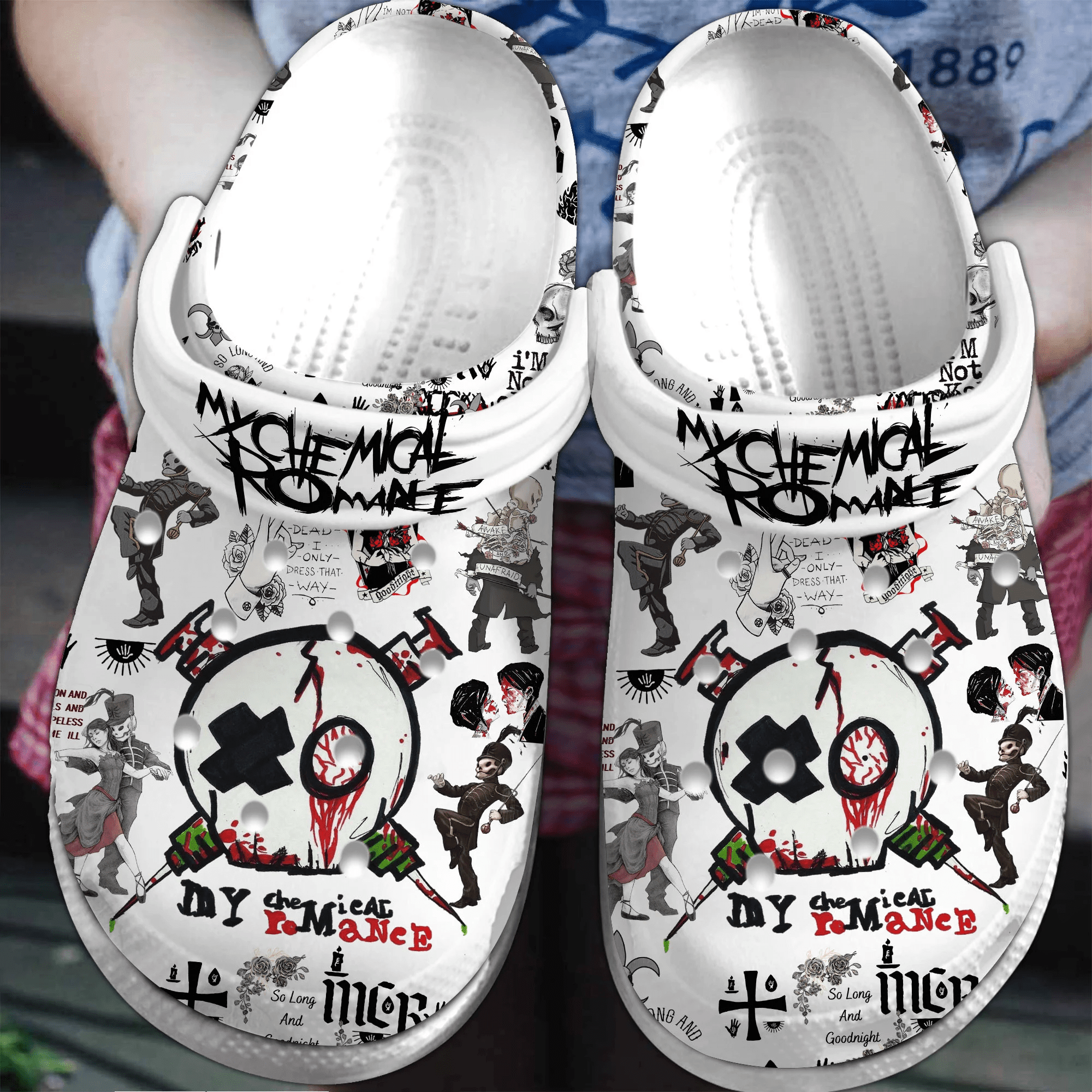 Footwearmerch My Chemical Romance Music Crocs Crocband Clogs Shoes Comfortable For Men Women and Kids