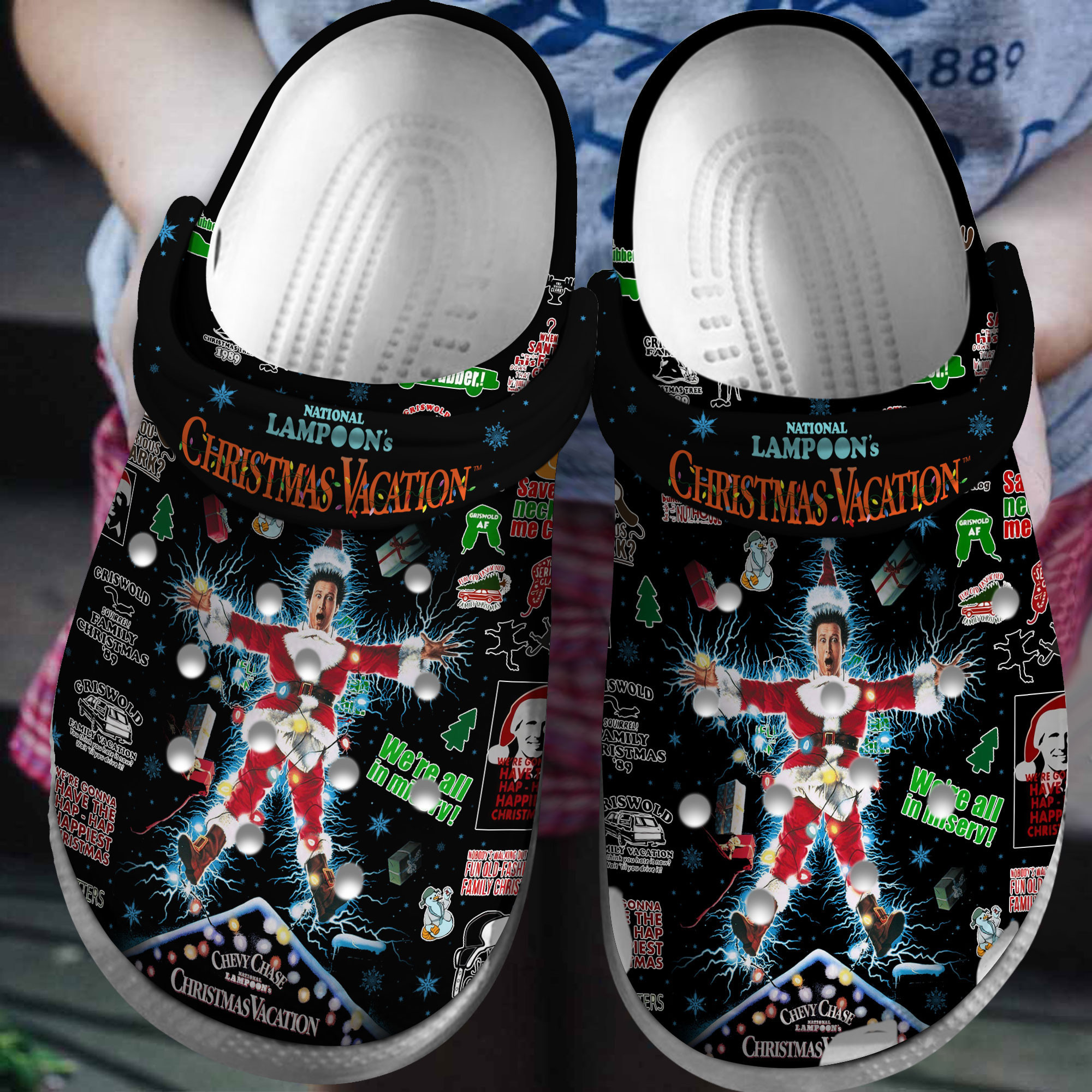 Footwearmerch National Lampoon's Christmas Vacation Movie Crocs Crocband Clogs Shoes Comfortable For Men Women and Kids