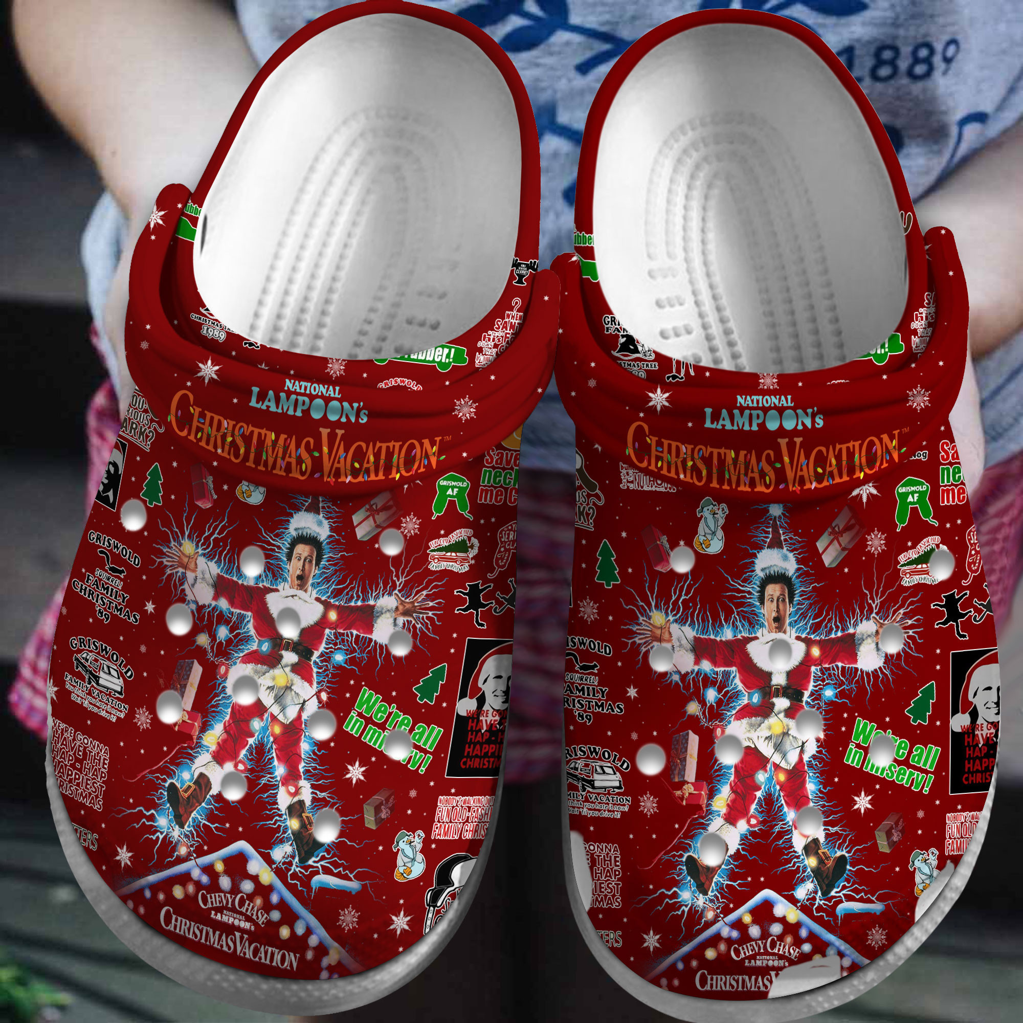 Footwearmerch National Lampoon's Christmas Vacation Movie Crocs Crocband Clogs Shoes Comfortable For Men Women and Kids