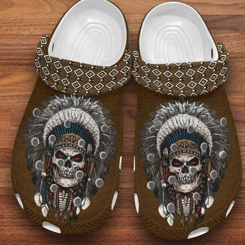 Footwearmerch Native American Crary Skull clog Shoesshoes Slippers Native Leader Men And Women clog Shoesshoes High Quality Rubber