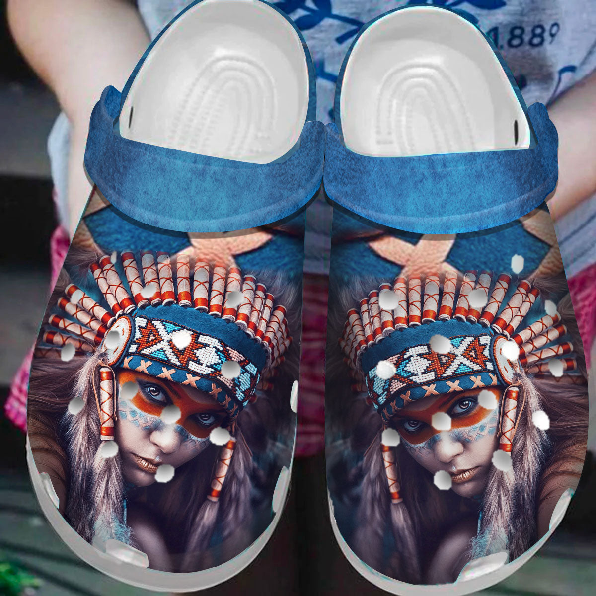 Footwearmerch Native American Crocs Clog Shoes For Kid and Adult