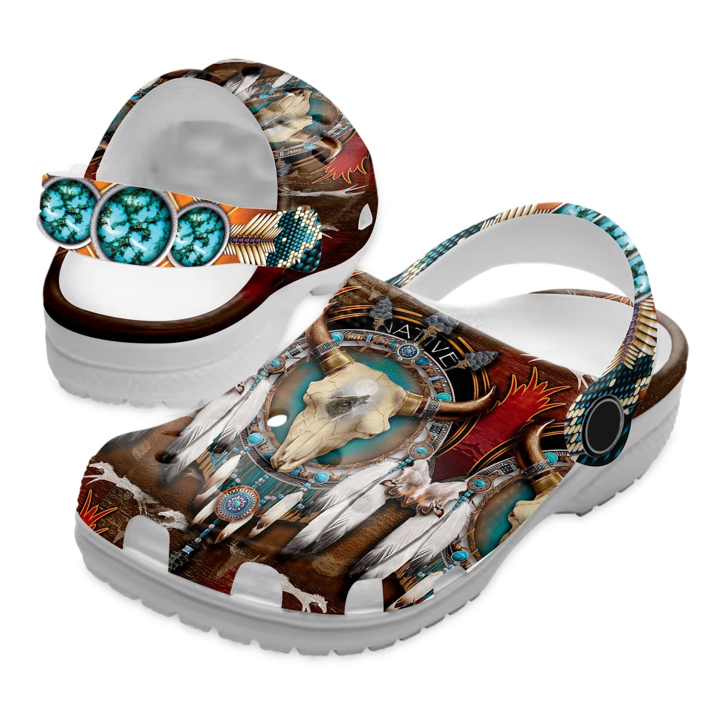 Footwearmerch Native American Crocs Clog Shoes For Kid and Adult