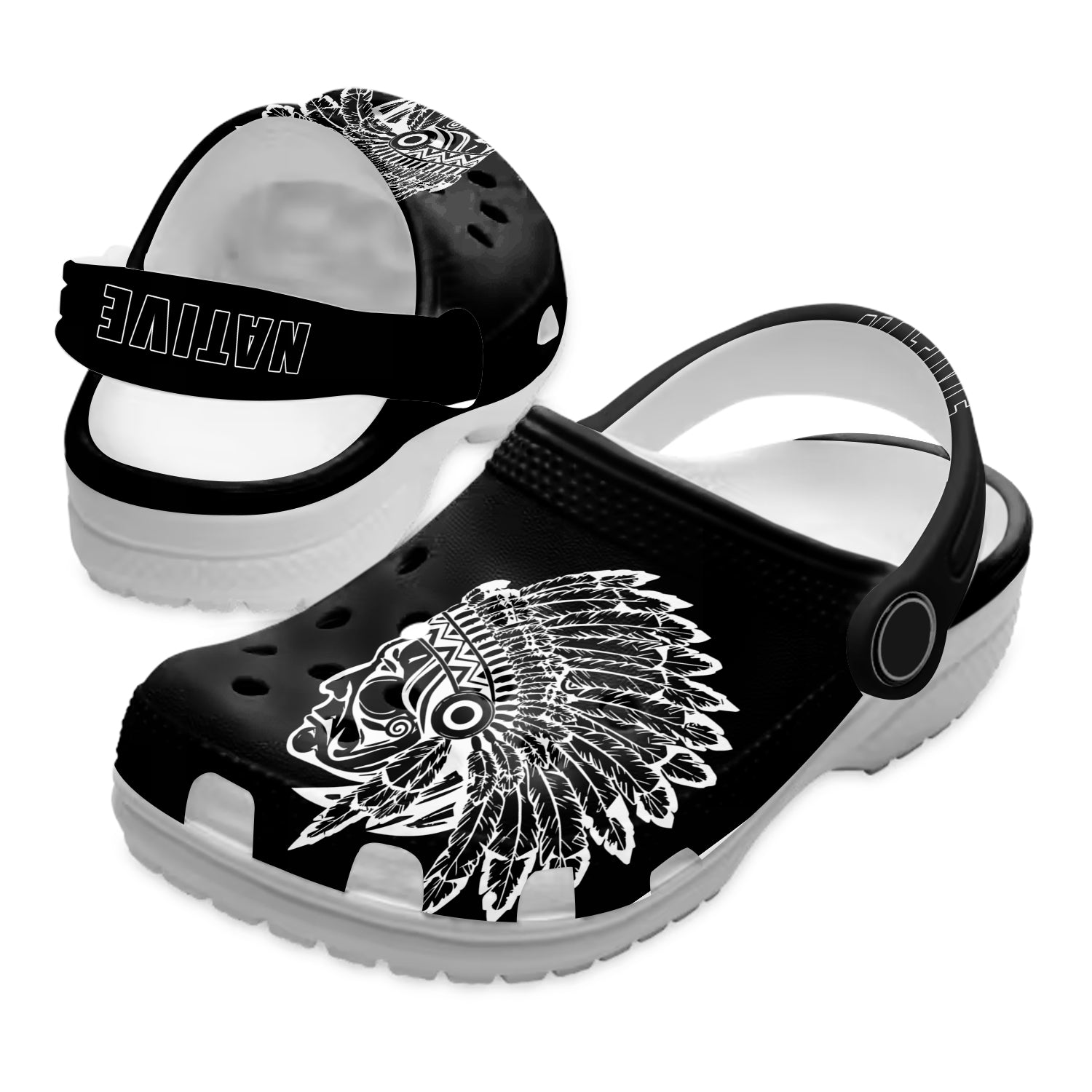Footwearmerch Native American Native Chief Crocs For Kid and Adult