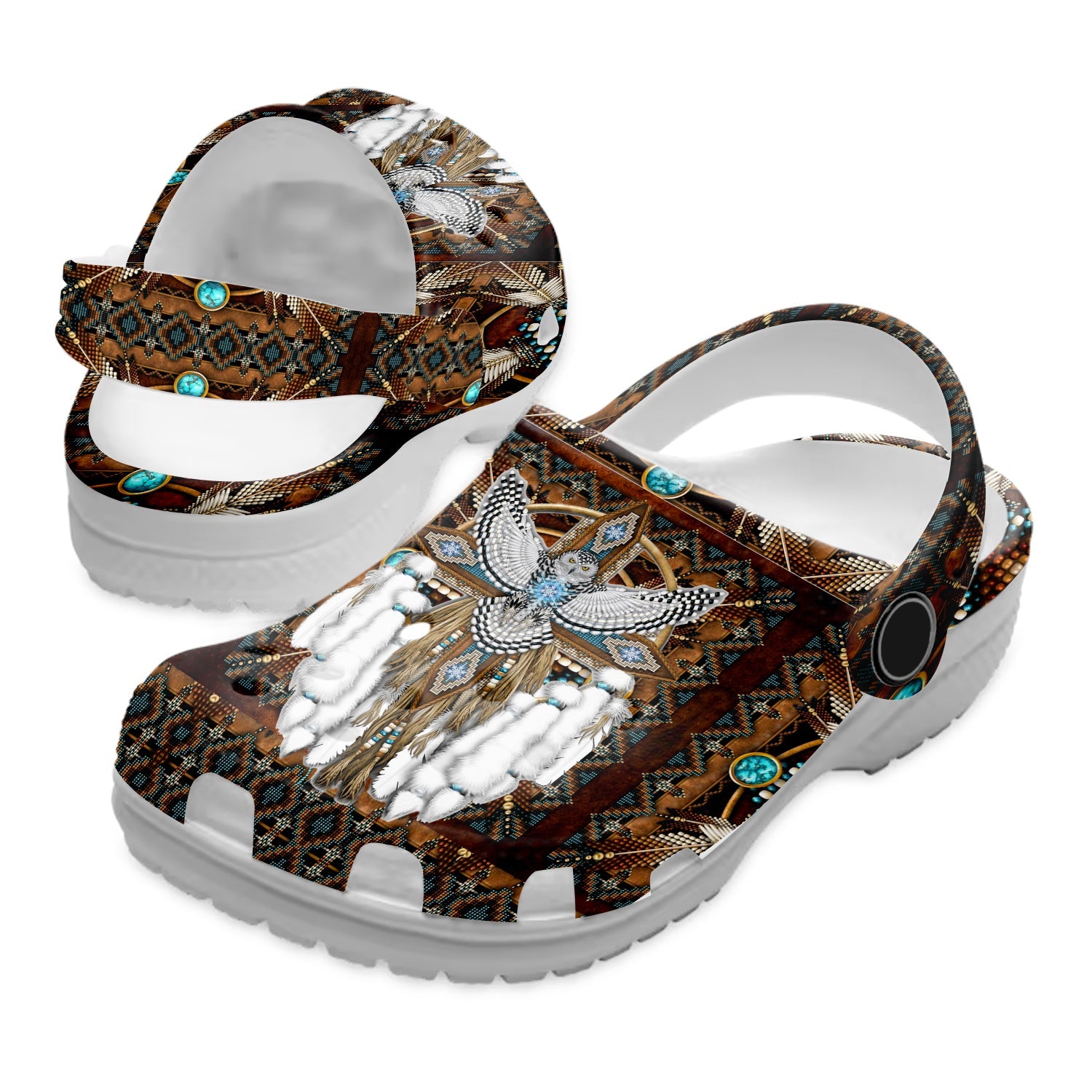 Footwearmerch Native American Native Pattern Crocs Clog Shoes For Kid and Adult