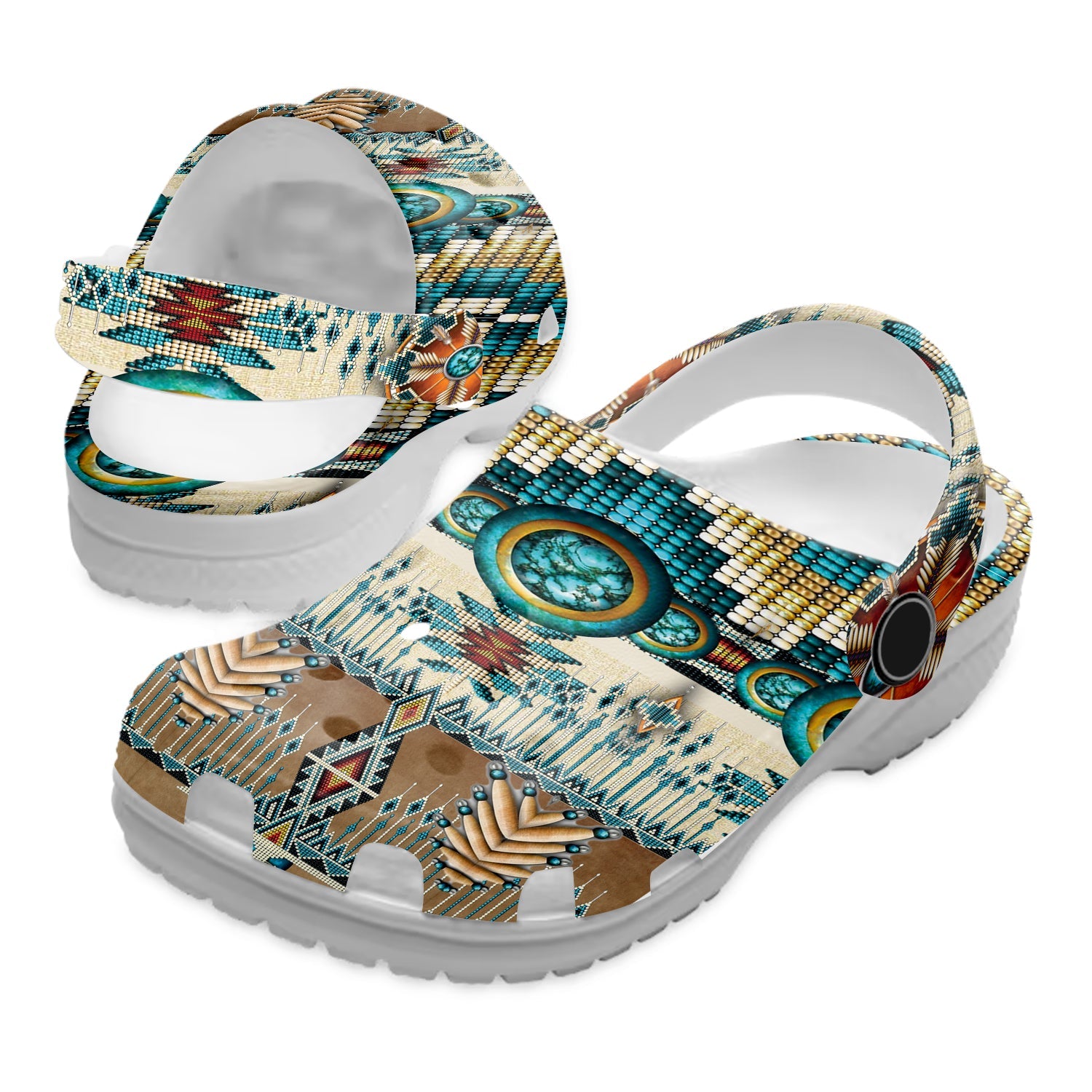 Footwearmerch Native American Pattern Crocs Clog Shoes For Kid and Adult