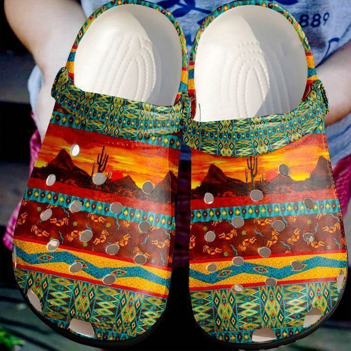 Footwearmerch Native American Stunning Pattern Gifts Flower Gift For Lover Rubber clog Shoes Comfy Footwear
