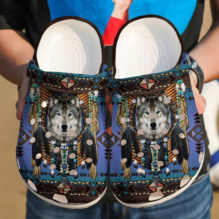 Footwearmerch Native American Wolf Classic Clogs Shoes