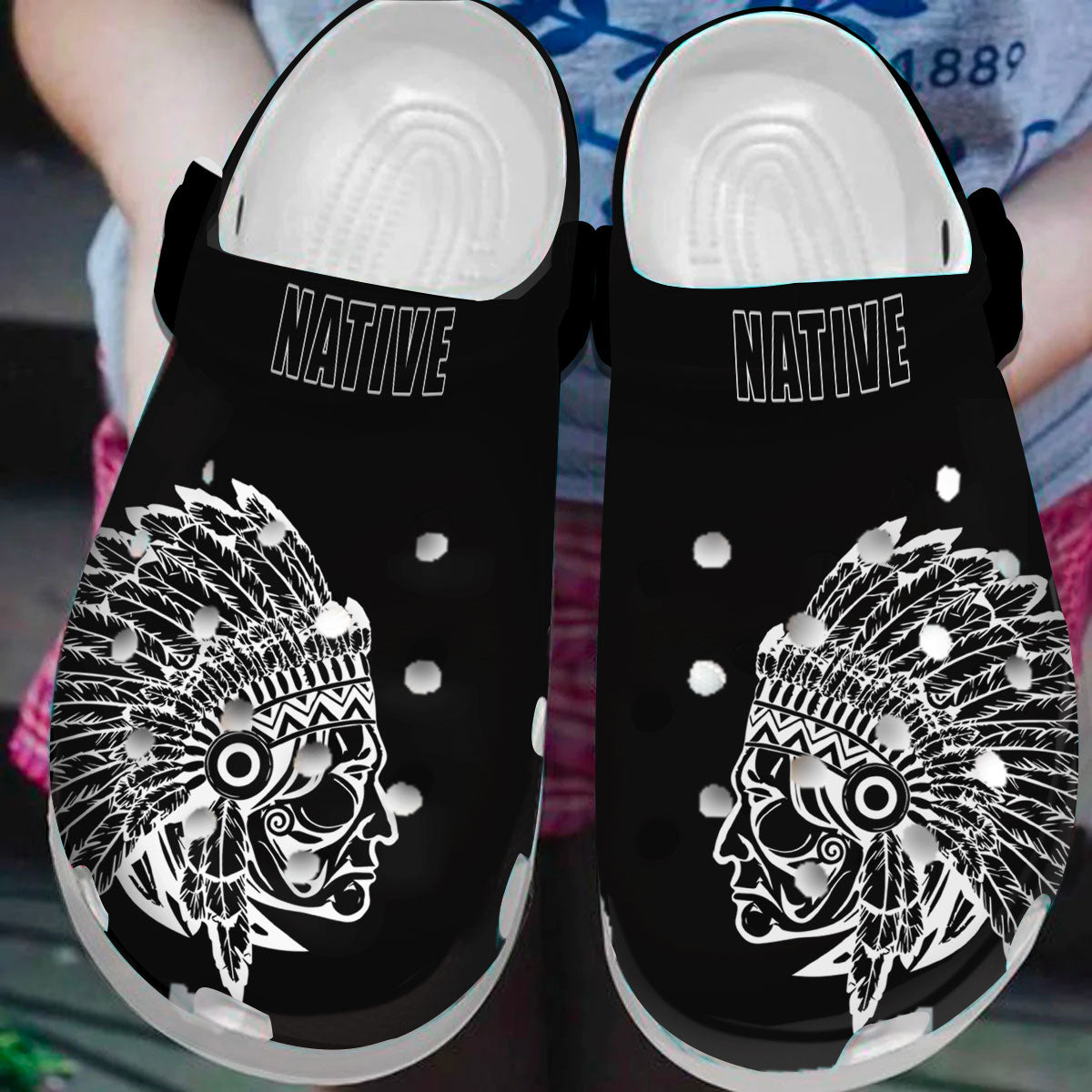 Footwearmerch Native American Chief Crocs For Kid and Adult