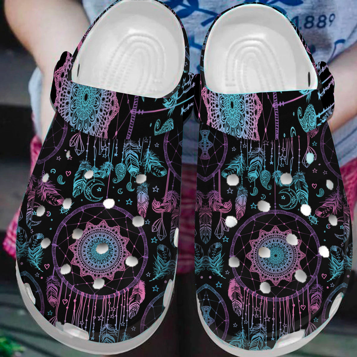 Footwearmerch Native American Dream Catcher Crocs Clog Shoes For Kid and Adult