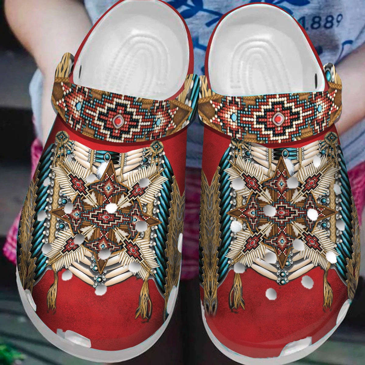 Footwearmerch Native American Owl Feather Crocs Clog Shoes For Kid and Adult