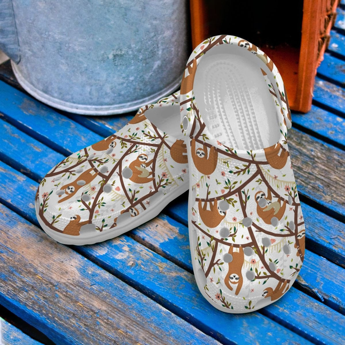 Footwearmerch Naughty Sloth Shoes - Hang In Sloth Clogs Birthday Gift For Kids Children