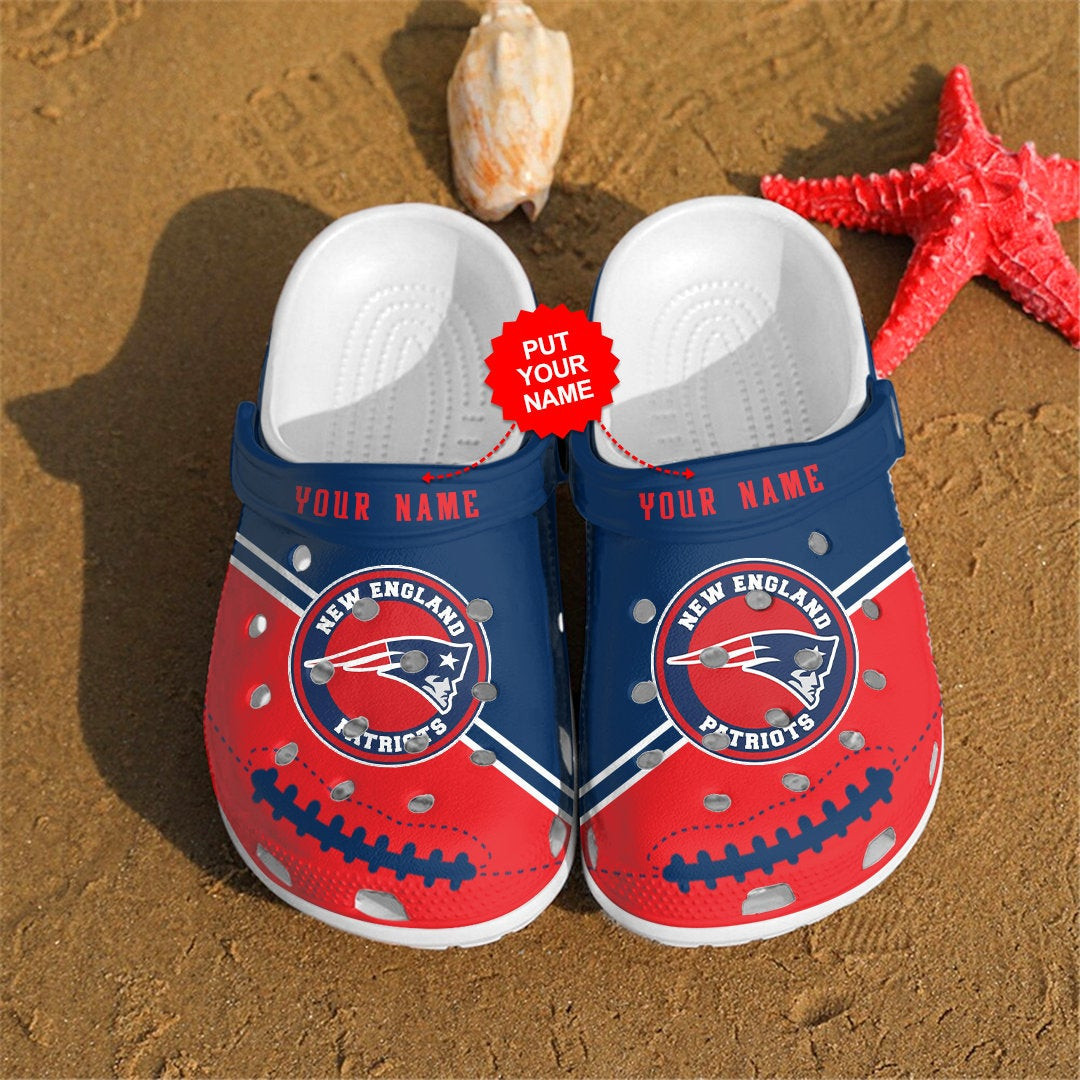 Footwearmerch New England Patriots Personalized Custom For Nfl Fans Clog Shoes