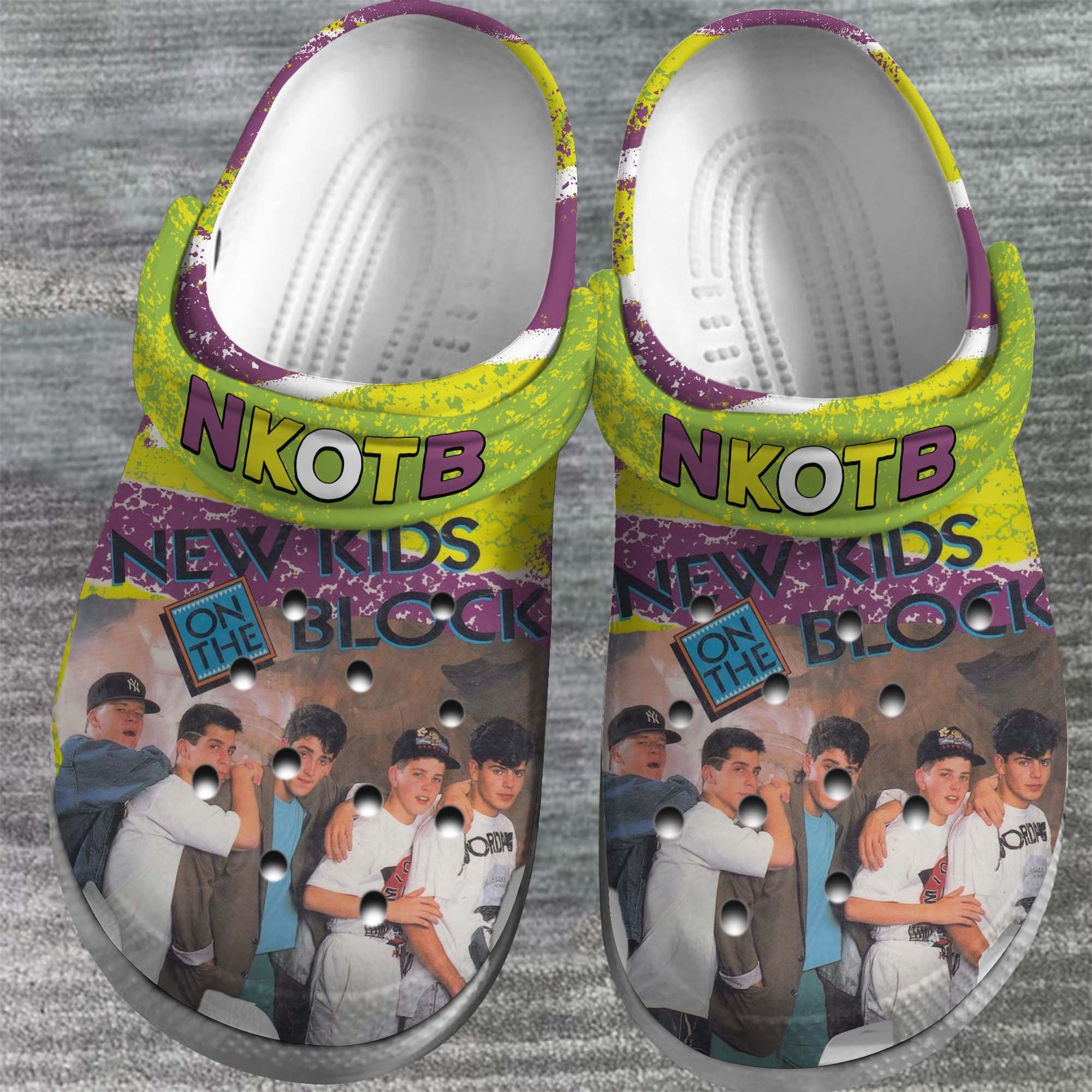 Footwearmerch New Kids on the Block Music Crocs Crocband Clogs Shoes Comfortable For Men Women and Kids