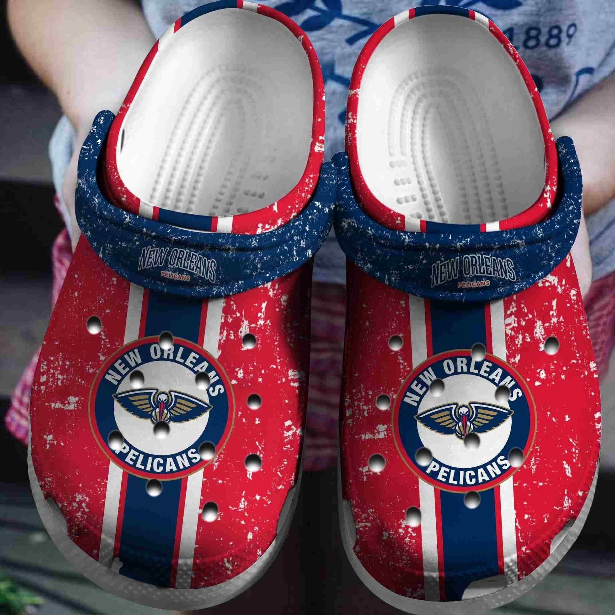 Footwearmerch New Orleans Pelicans Basketball Club Shoes Clogs Crocband Comfortable For Men Women