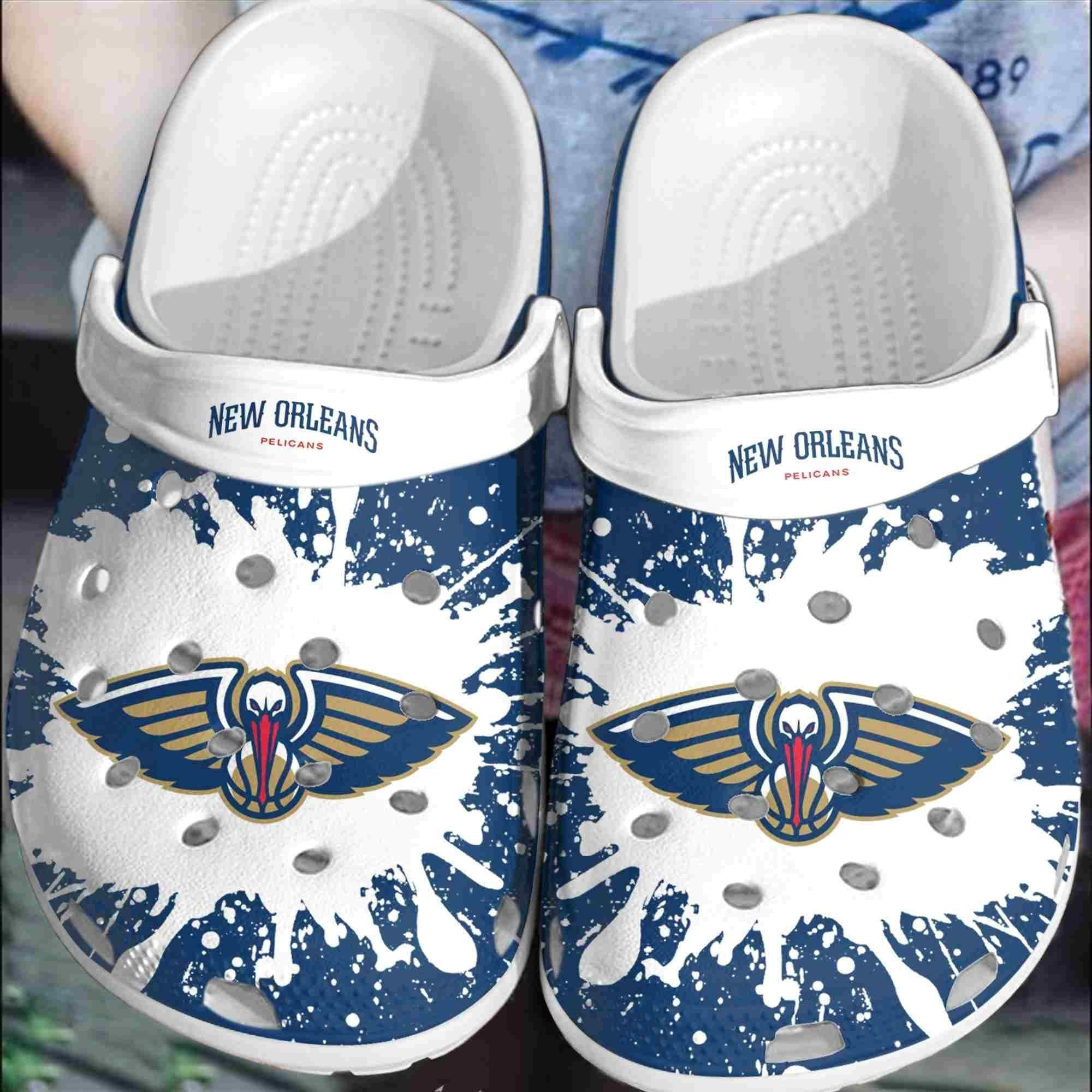 Footwearmerch New Orleans Pelicans Basketball Club Shoes Crocband Clogs Comfortable For Men Women