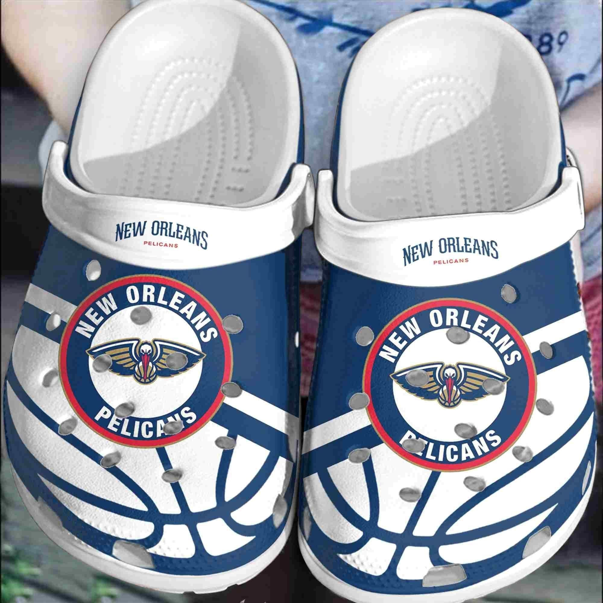 Footwearmerch New Orleans Pelicans Basketball Club Shoes Crocband Comfortable Clogs For Men Women