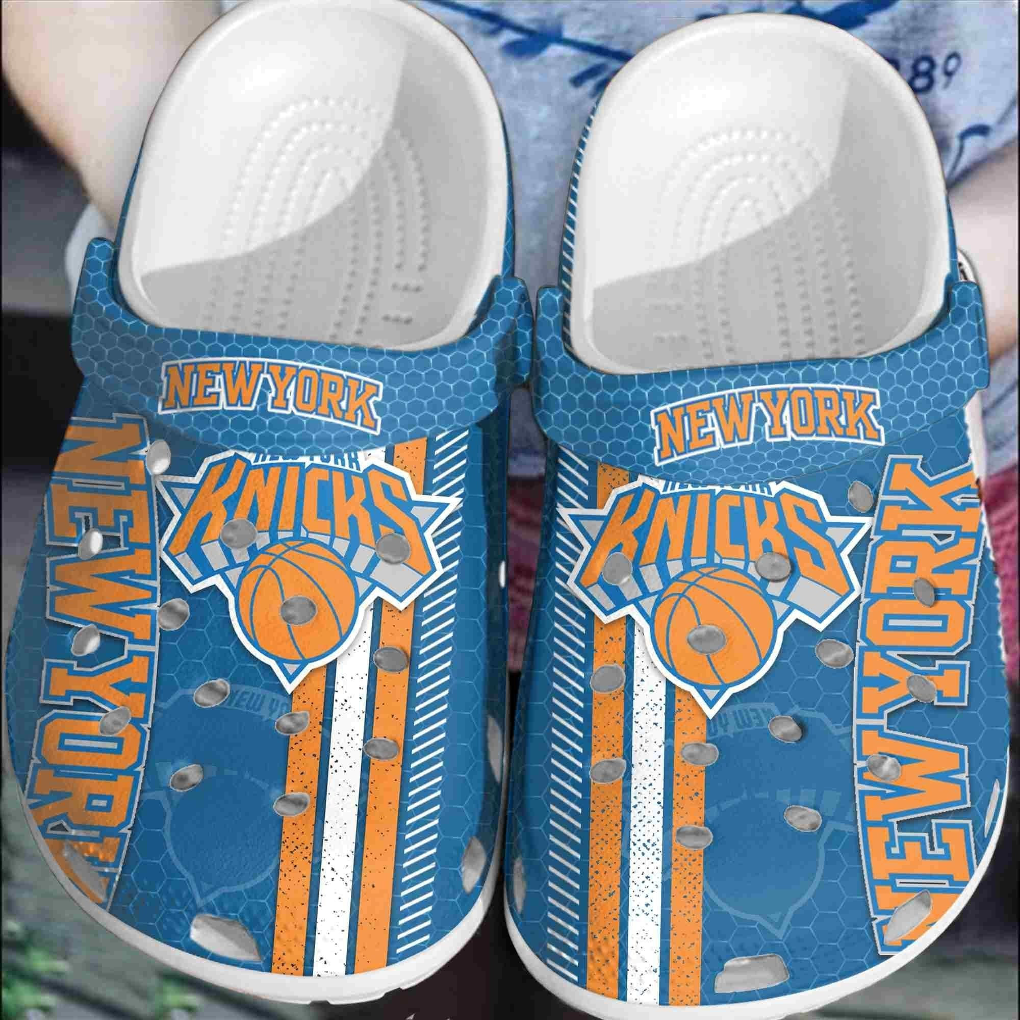 Footwearmerch New York Knicks Basketball Club Comfortable Crocband Shoes Clogs For Men Women
