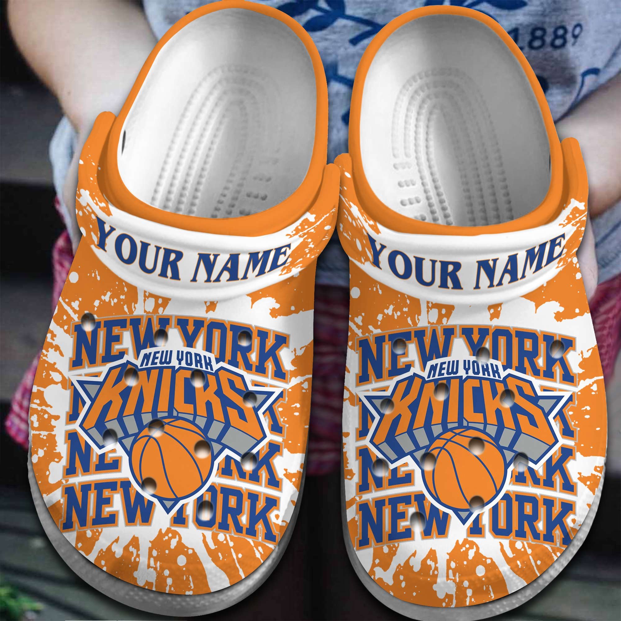 Footwearmerch New York Knicks NBA Basketball Sport Crocs Crocband Clogs Shoes Comfortable For Men Women and Kids