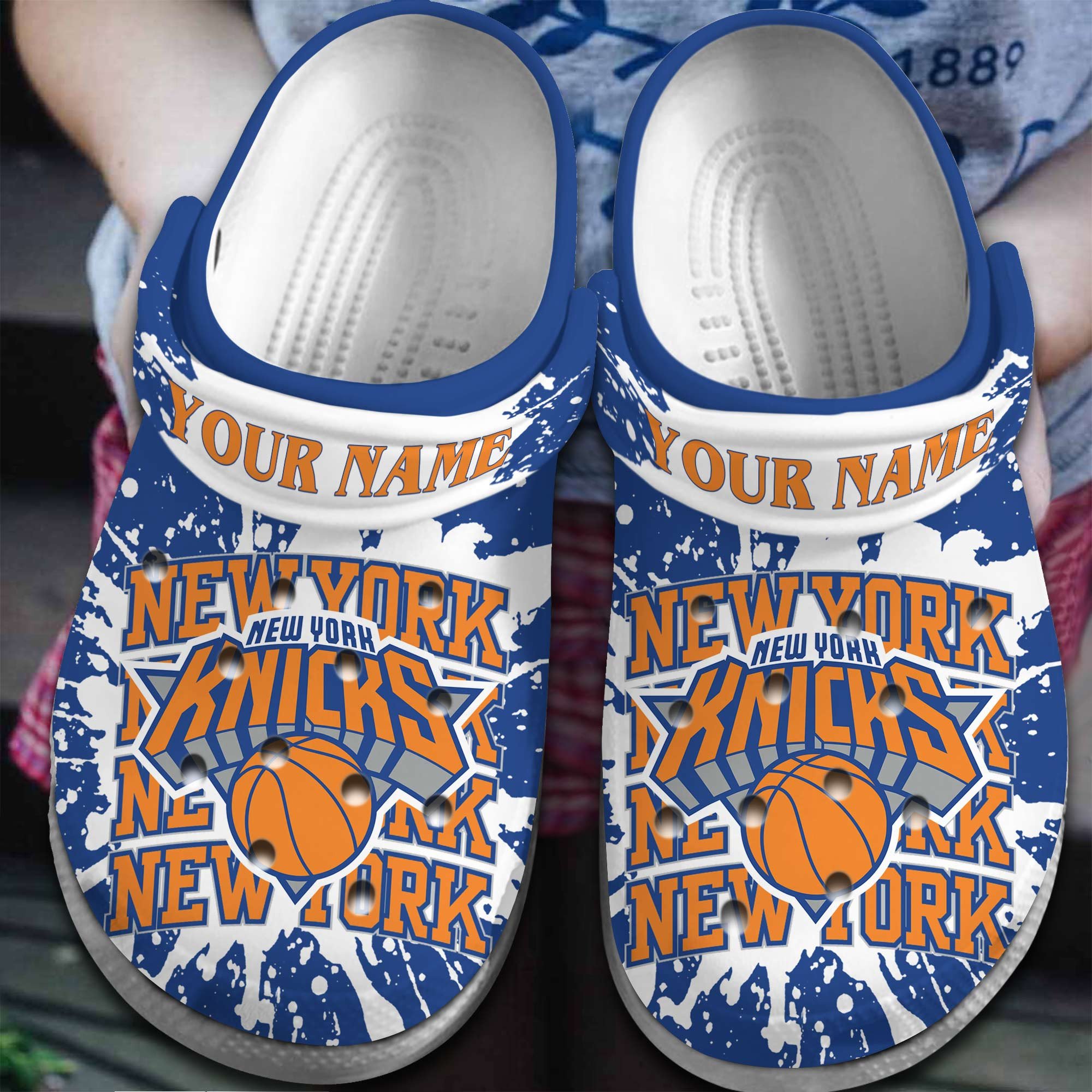 Footwearmerch New York Knicks NBA Basketball Sport Crocs Crocband Clogs Shoes Comfortable For Men Women and Kids