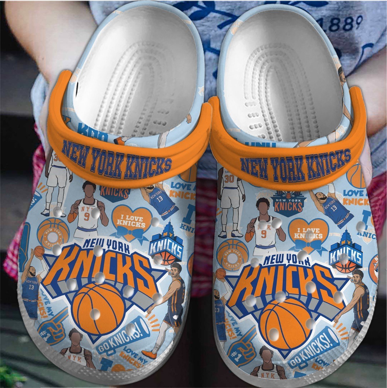 Footwearmerch New York Knicks NBA Sport Crocs Crocband Clogs Shoes Comfortable For Men Women and Kids