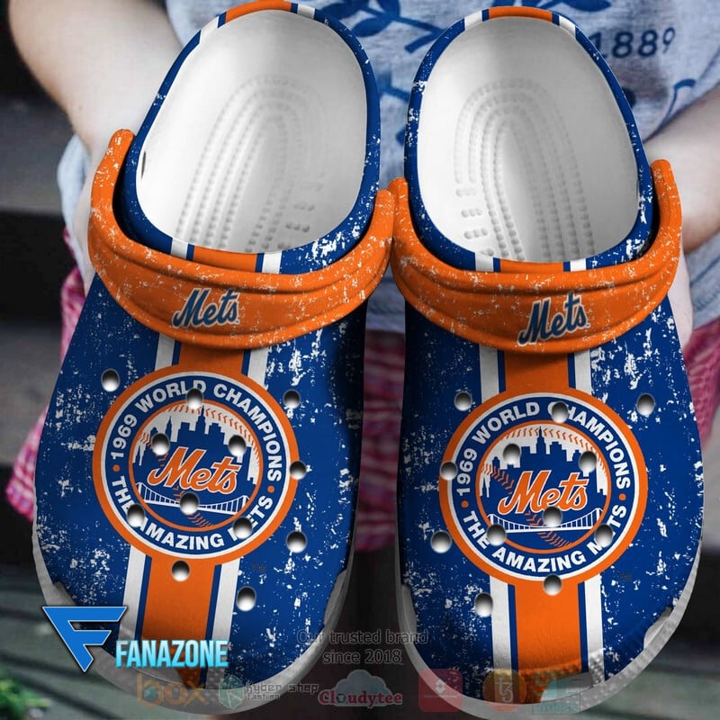 Footwearmerch New York Mets MLB Sport Crocs Clogs Crocband Shoes Comfortable For Men Women and Kids