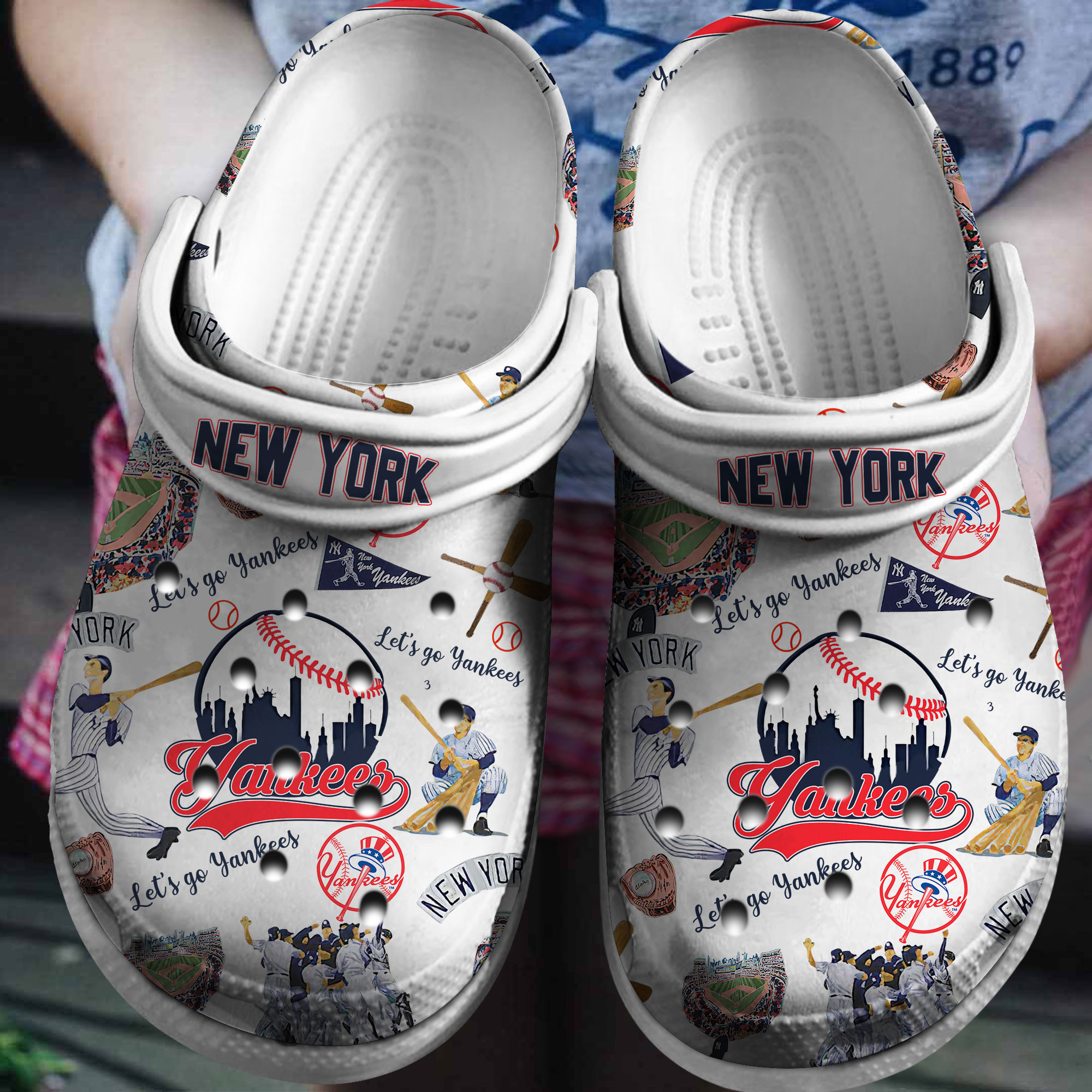 Footwearmerch New York Yankees MLB Sport Crocs Crocband Clogs Shoes Comfortable For Men Women and Kids
