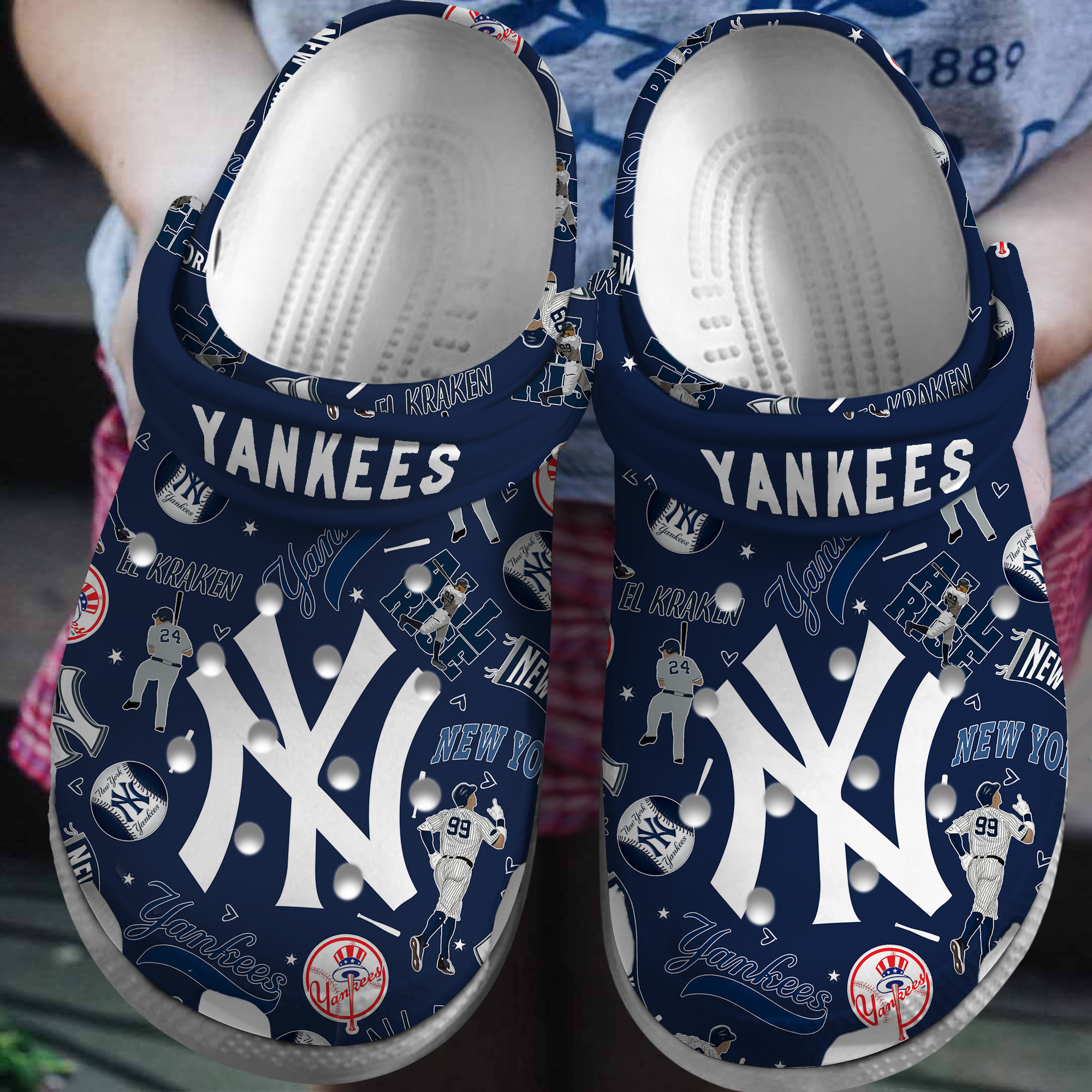 Footwearmerch New York Yankees MLB Sport Crocs Crocband Clogs Shoes Comfortable For Men Women and Kids
