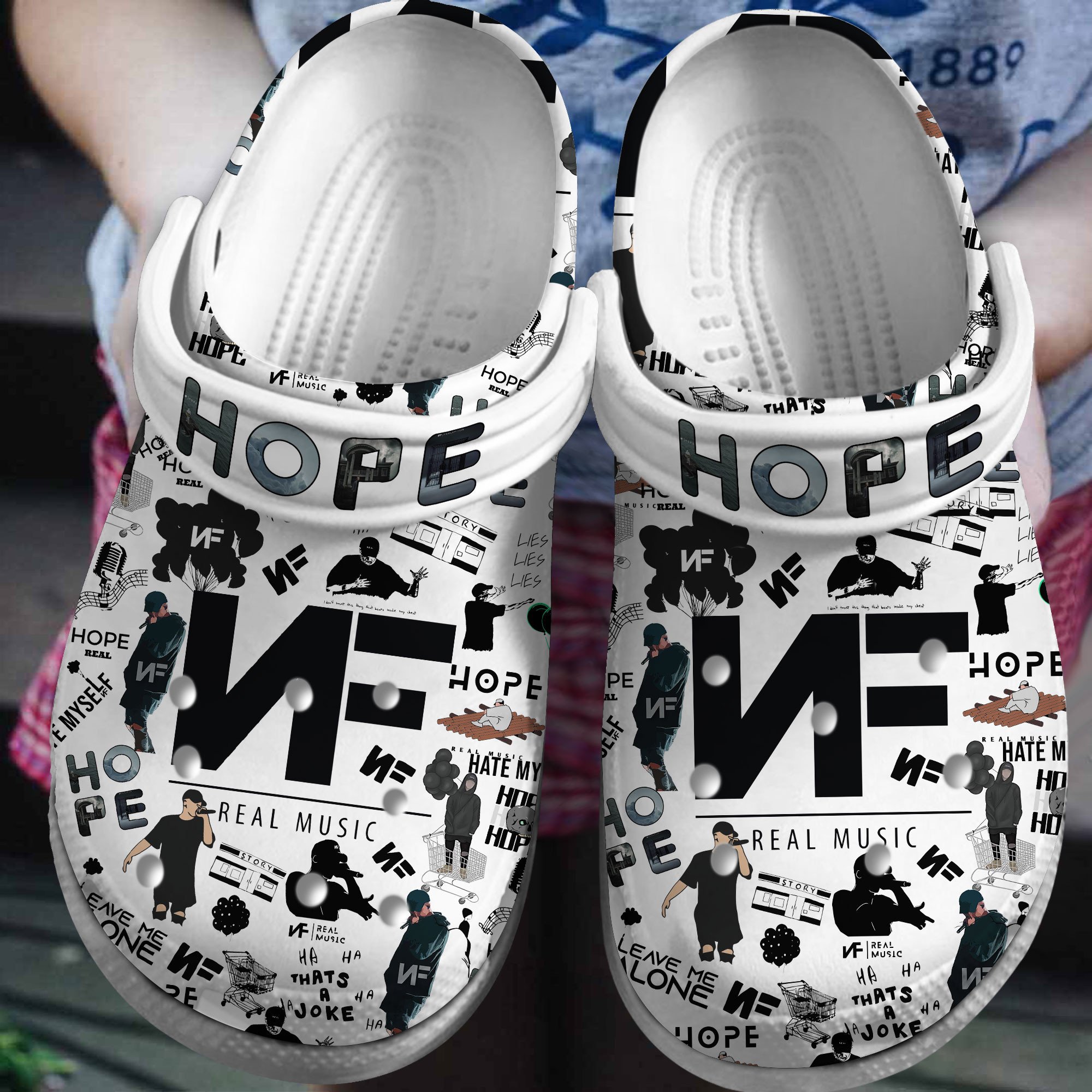 Footwearmerch NF Music Crocs Crocband Clogs Shoes Comfortable For Men Women and Kids
