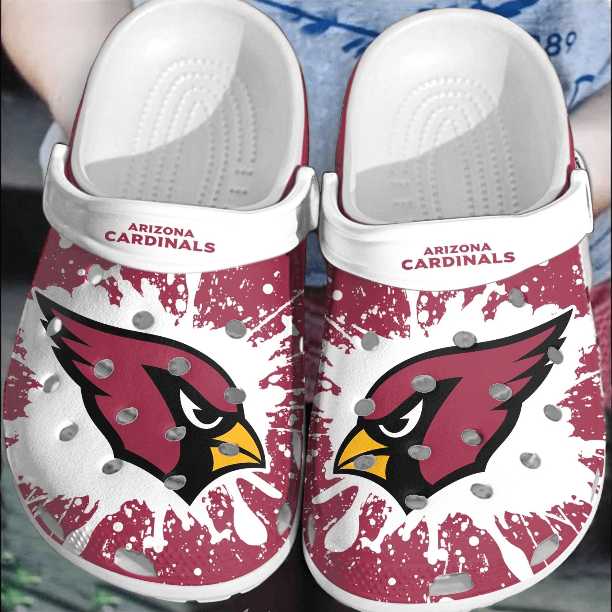 Footwearmerch NFL Arizona Cardinals Football Crocs Crocband Clogs Comfortable Shoes For Men Women