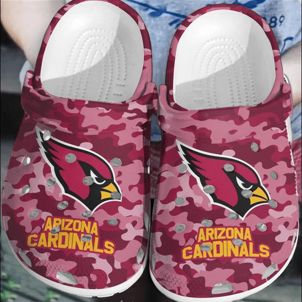 Footwearmerch NFL Arizona Cardinals Football Crocs Crocband Comfortable Shoes Clogs For Men Women