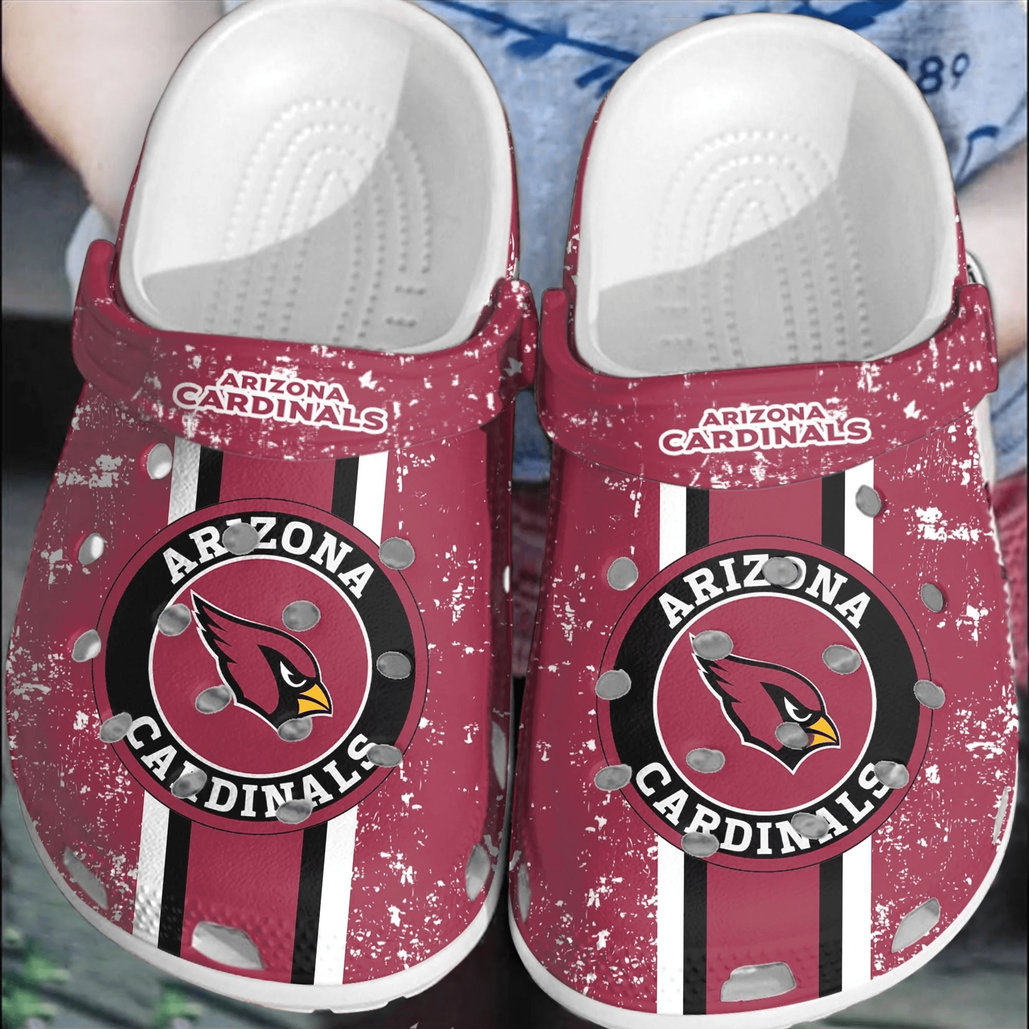 Footwearmerch NFL Arizona Cardinals Football Crocs Crocband Shoes Comfortable Clogs For Men Women