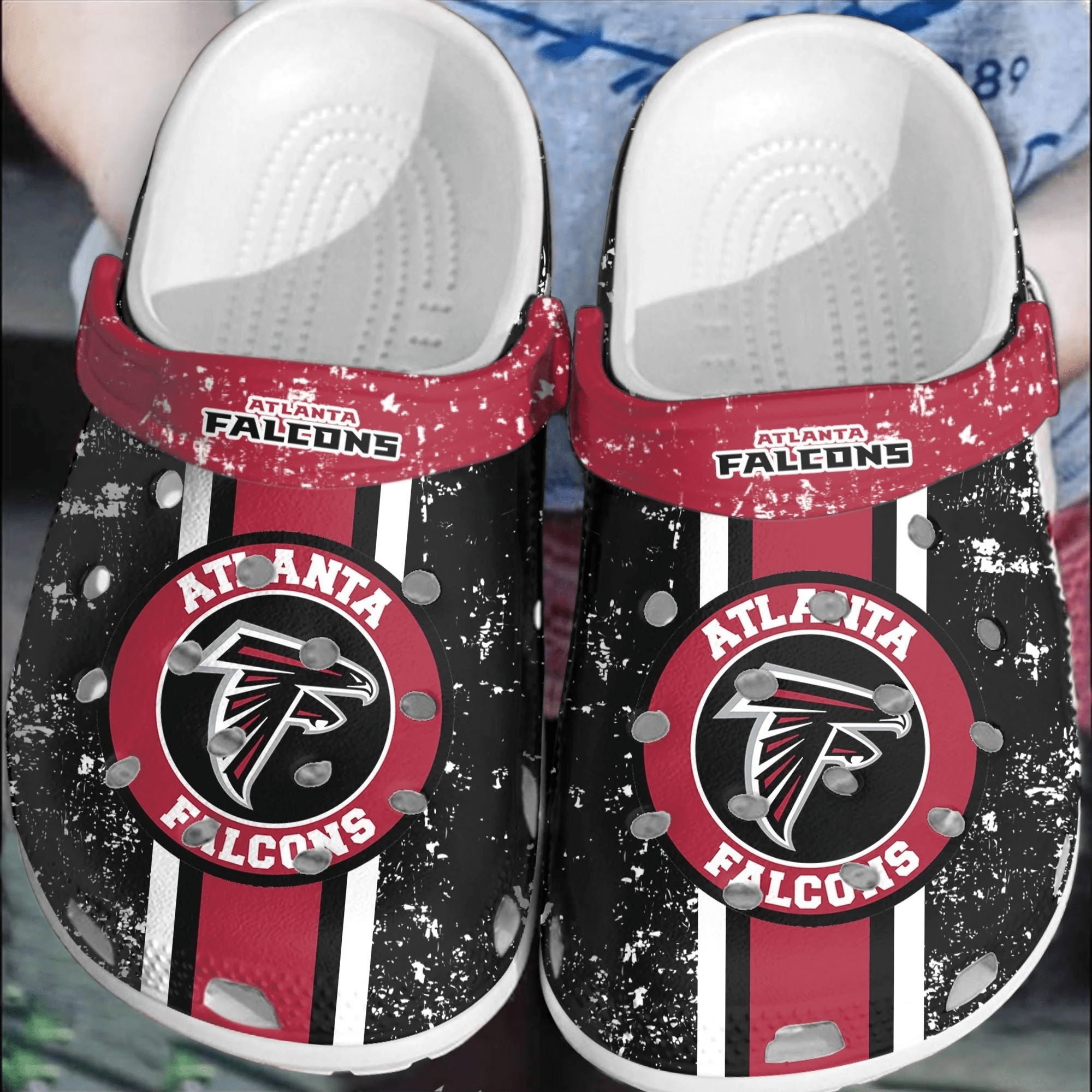 Footwearmerch NFL Atlanta Falcons Football Crocs Clogs Crocband Comfortable Shoes For Men Women