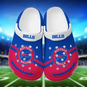 Footwearmerch NFL Buffalo Bills Football Crocs Shoes Comfortable Crocband Clogs For Men Women