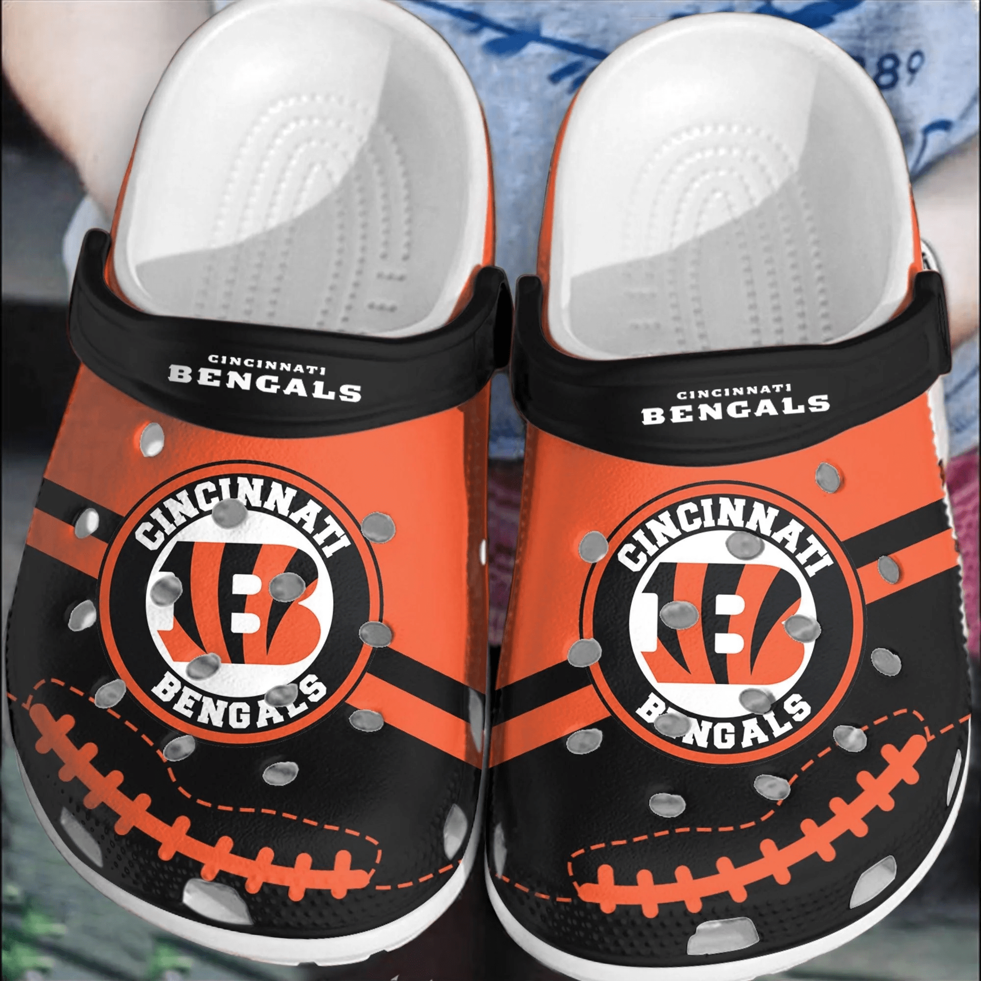 Footwearmerch NFL Cincinnati Bengals Football Crocband Crocs Shoes Clogs Comfortable For Men Women