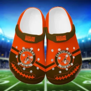 Footwearmerch NFL Cleveland Browns Football Crocband Clogs Shoes Crocs Comfortable For Men Women