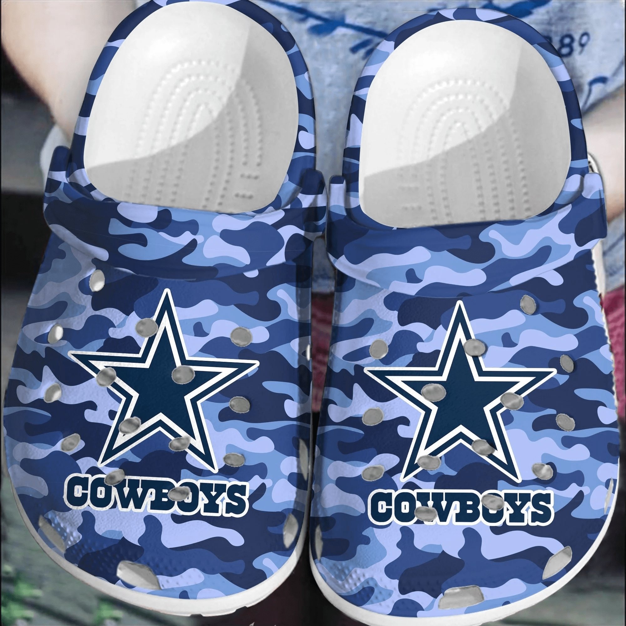 Footwearmerch NFL Dallas Cowboys Football Crocband Shoes Clogs Crocs Comfortable For Men Women