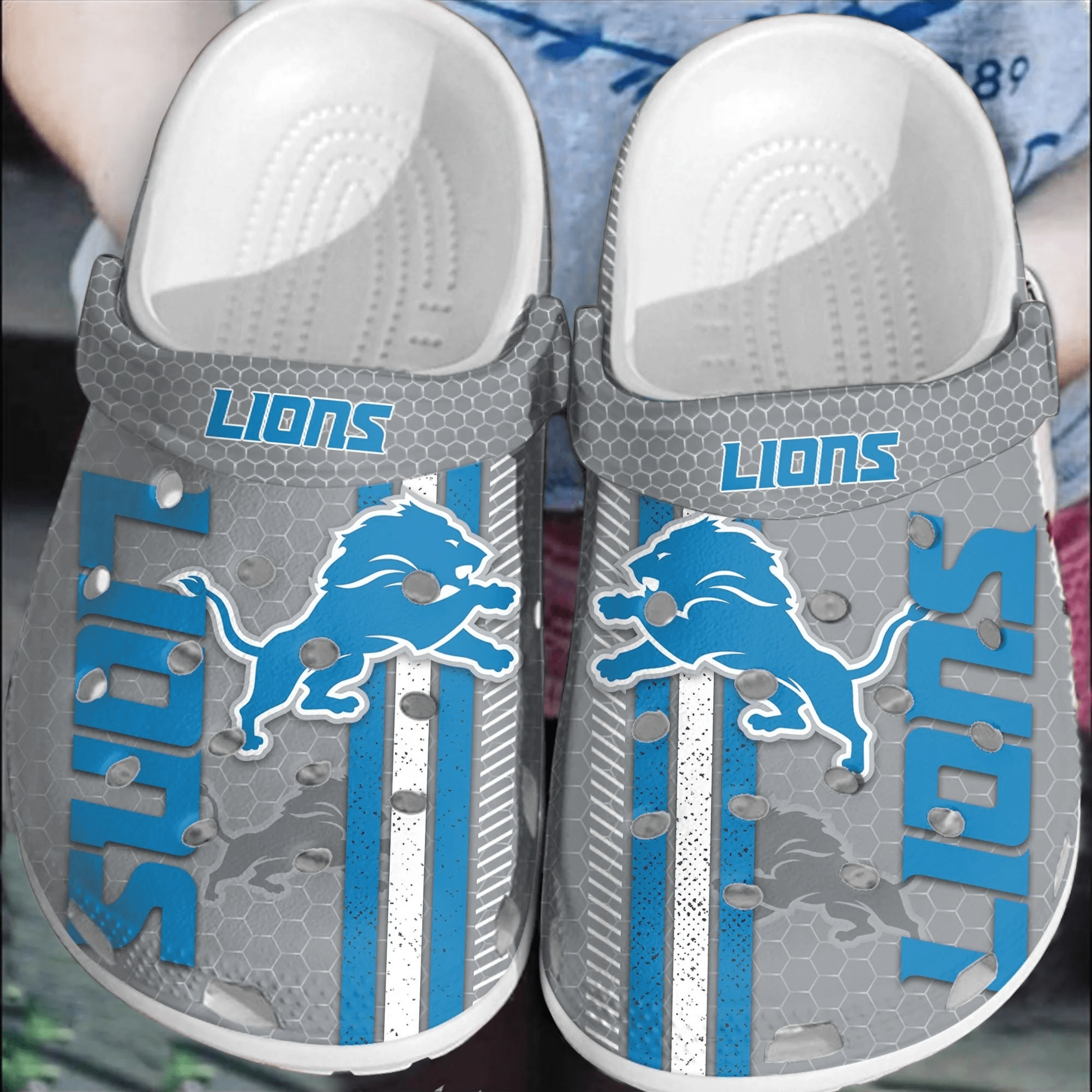 Footwearmerch NFL Detroit Lions Football Clogs Crocs Crocband Shoes Comfortable For Men Women