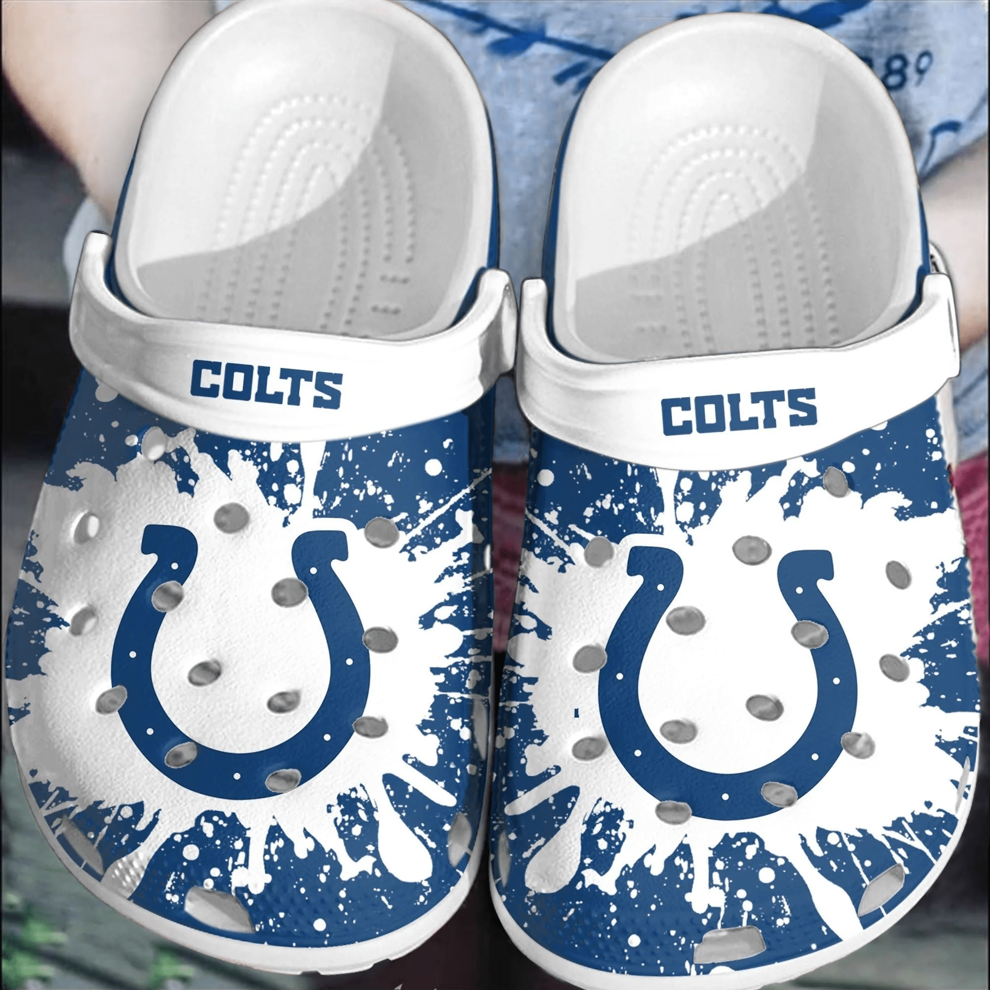 Footwearmerch NFL Indianapolis Colts Football Clogs Crocband Shoes Comfortable Crocs For Men Women