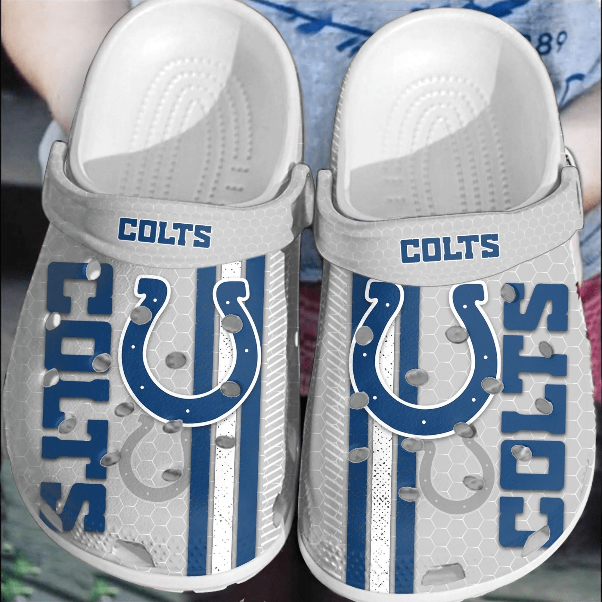 Footwearmerch NFL Indianapolis Colts Football Clogs Shoes Crocs Crocband Comfortable For Men Women